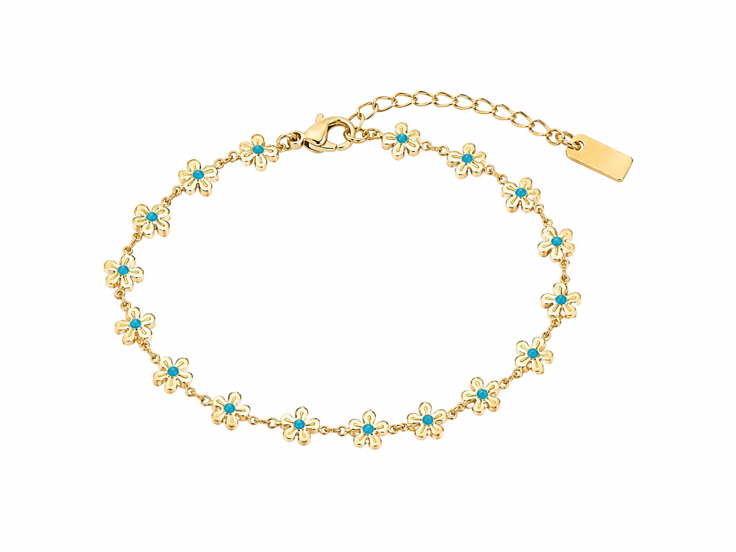Blue Daisy Chain Bracelet