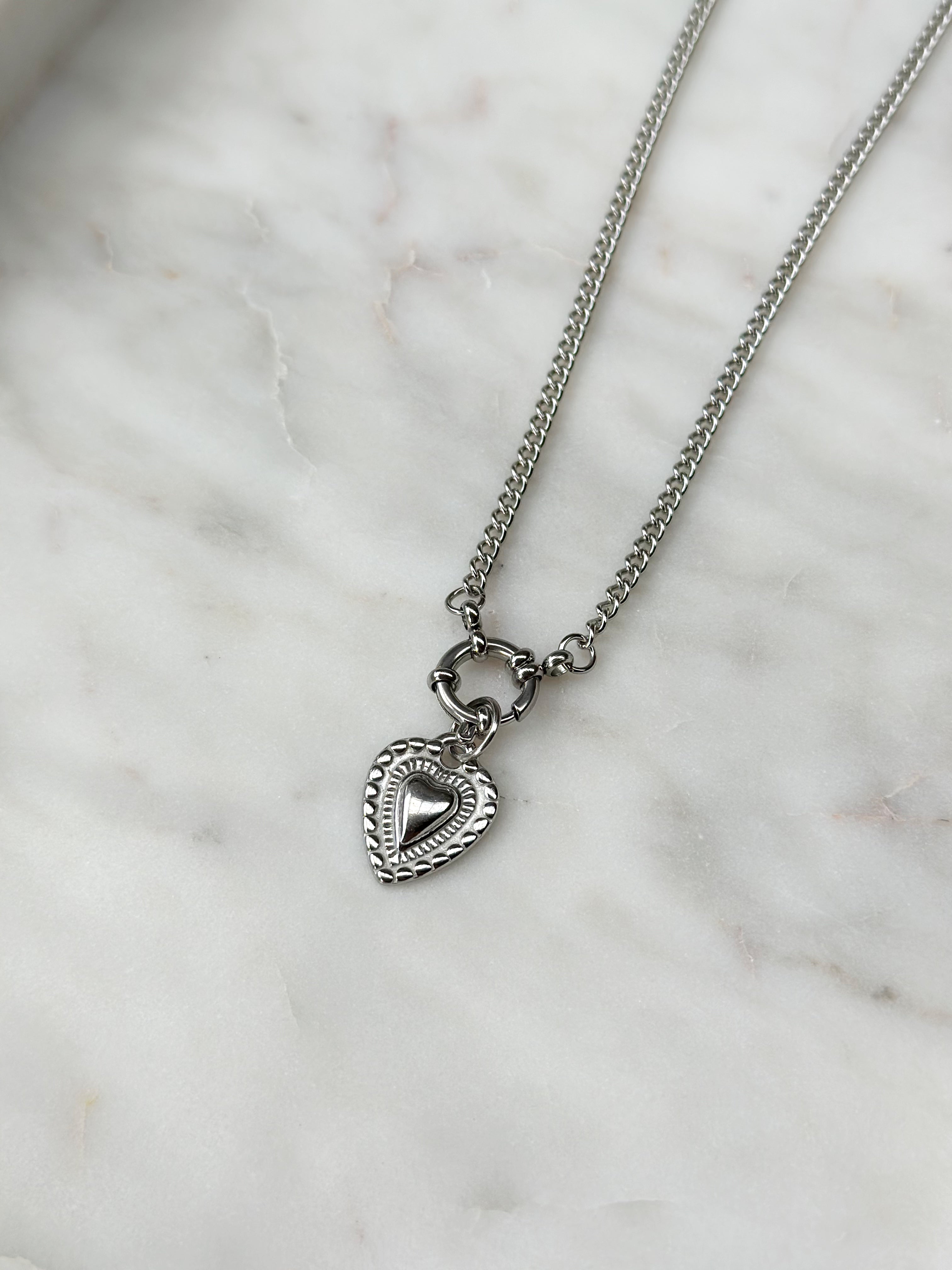 Eternal Heart Necklace -Silver