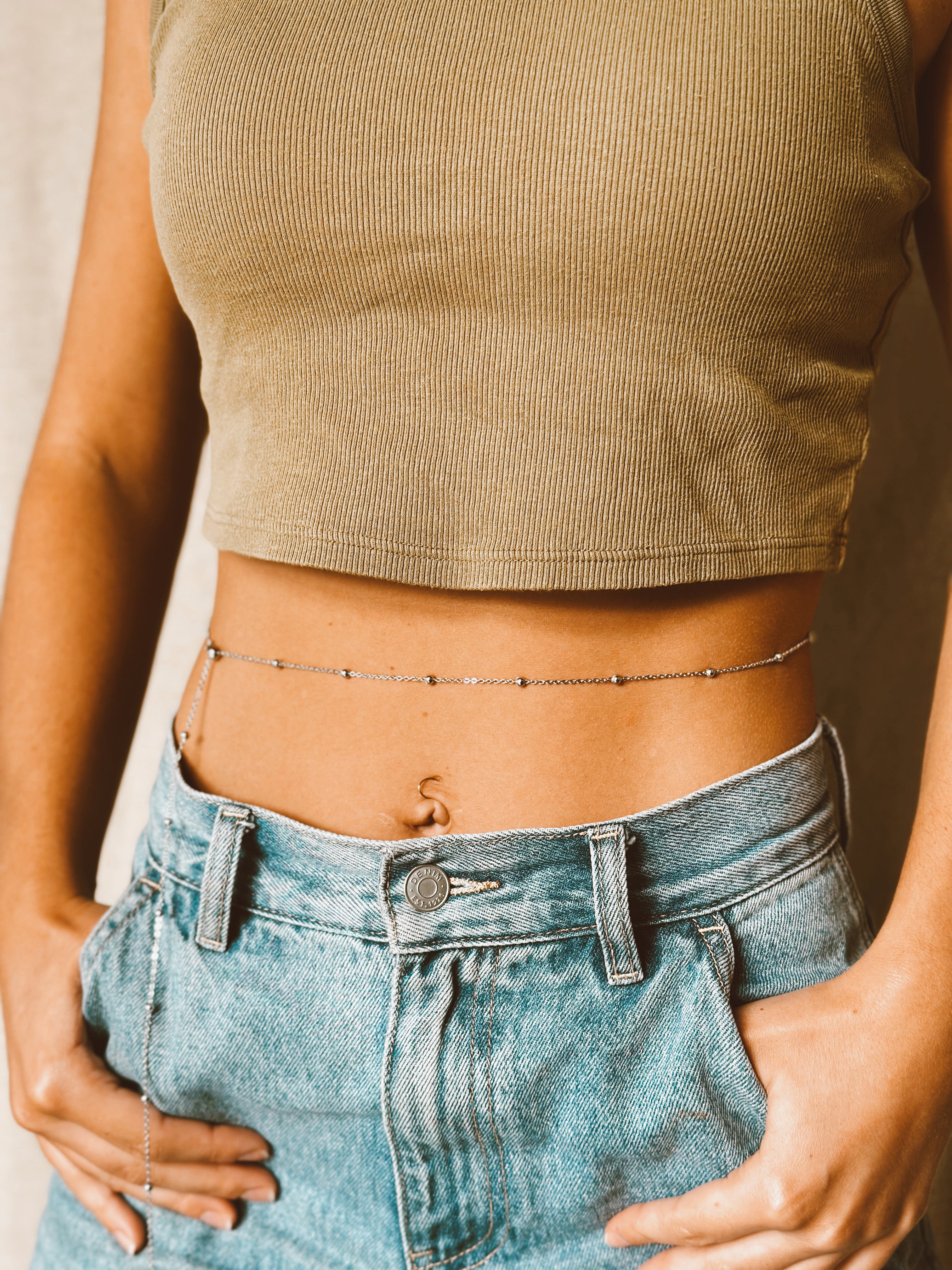 Belly Ball Chain - Silver