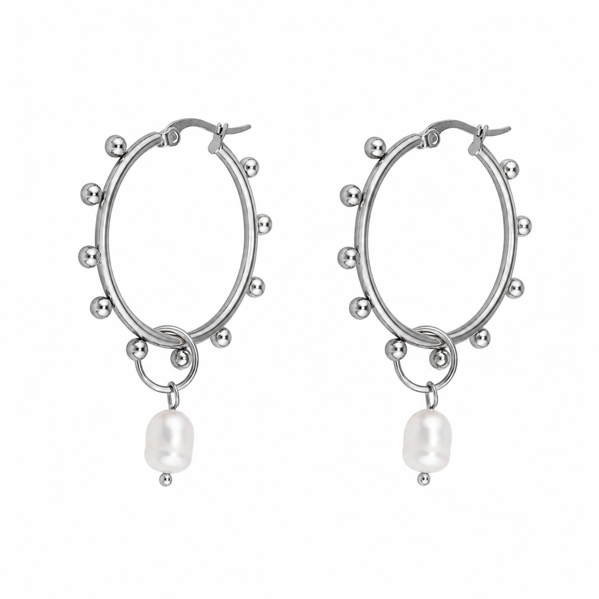 Odette Hoop Earrings - Silver