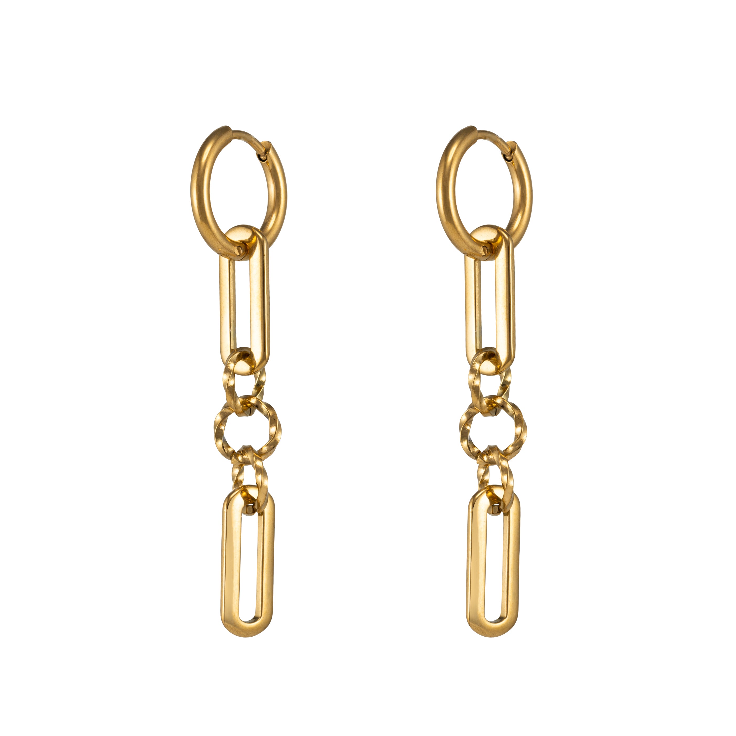 Drop Chain Earrings - Gold