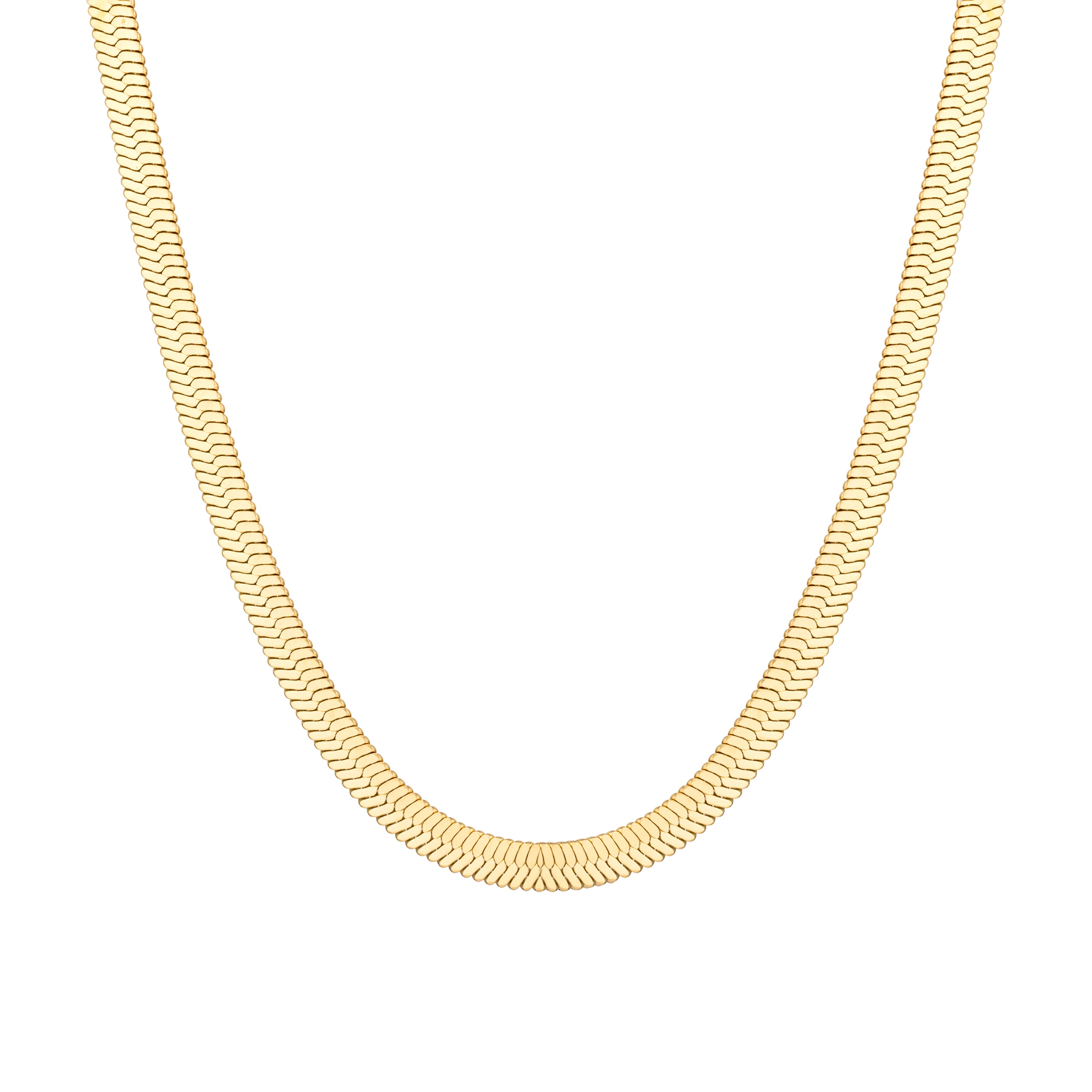 Herringbone Necklace - 5mm Gold