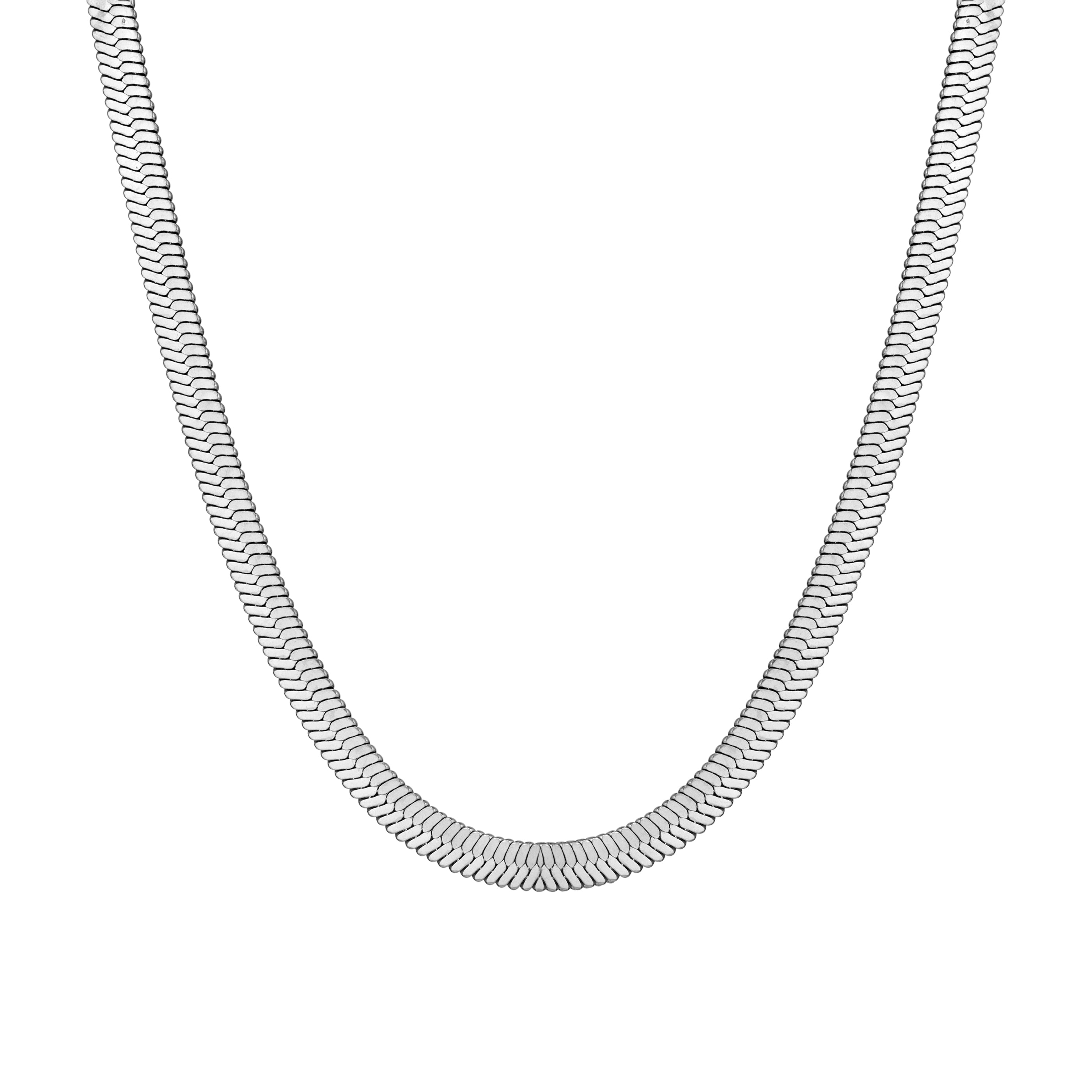 Herringbone Necklace - 5mm Silver