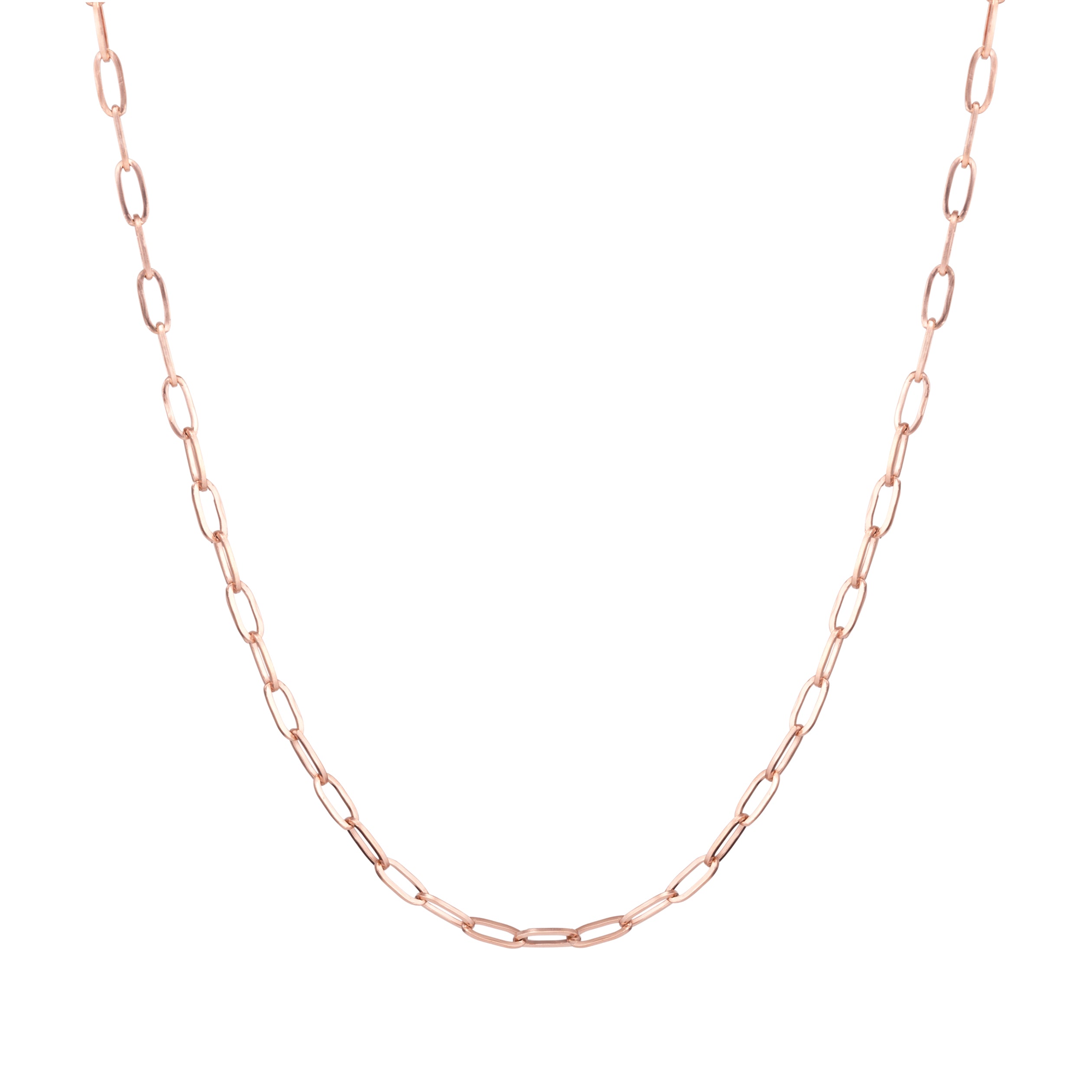 Dainty Paperclip Necklace - Rose Gold