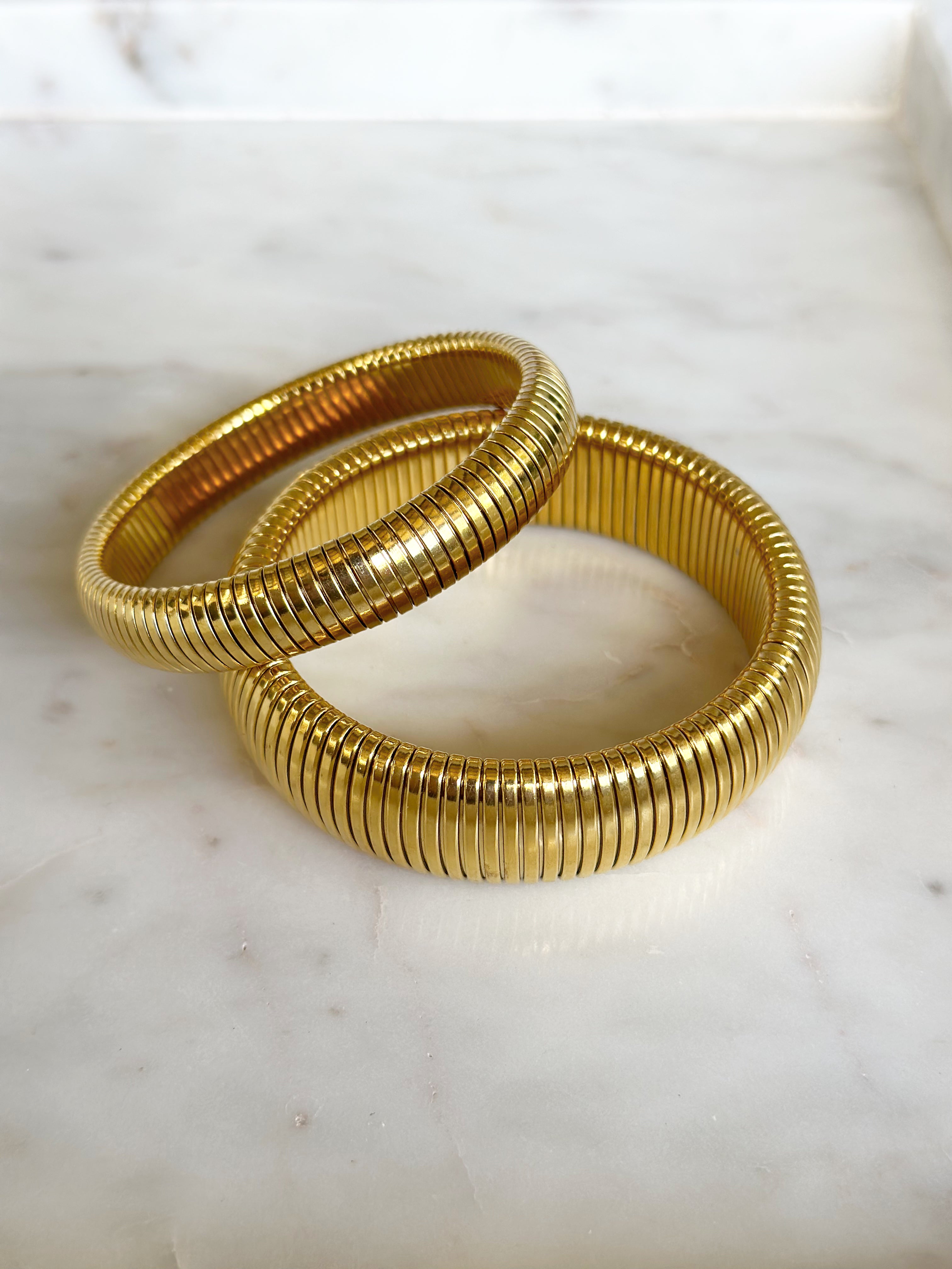 Hadley Stretch Bangle - Gold 20mm