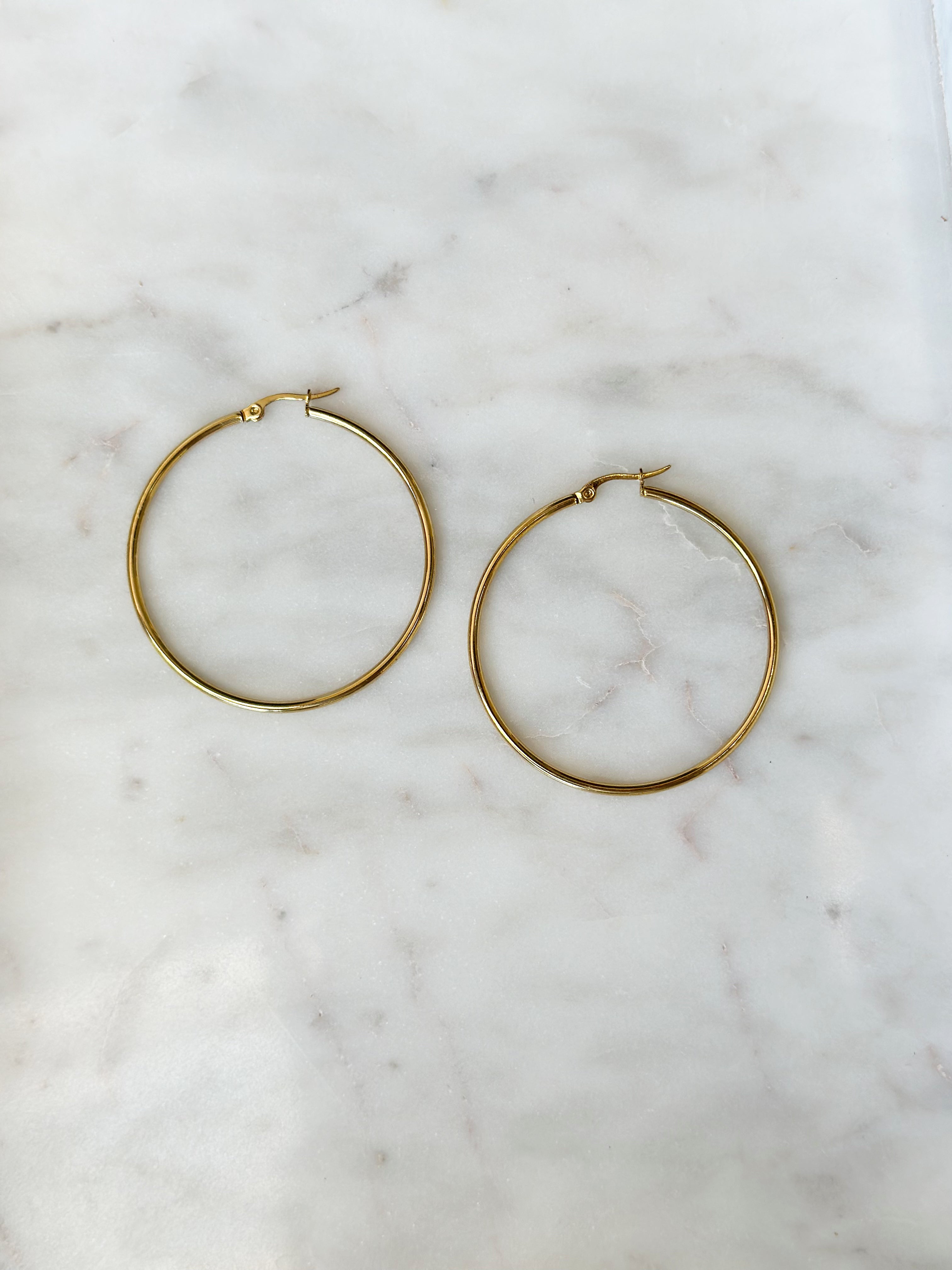 Hayley Hoop Earrings - Gold 50mm