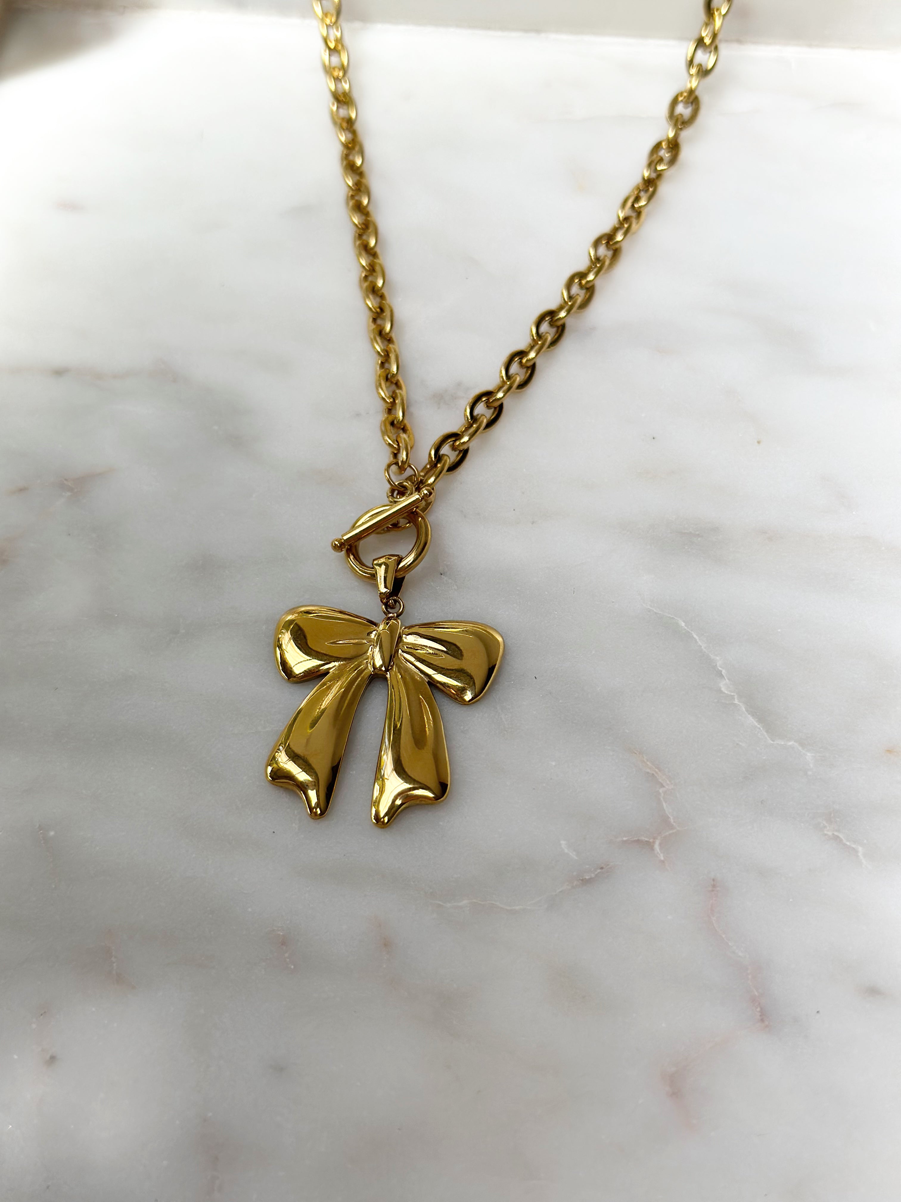 T-Bar Bow Necklace
