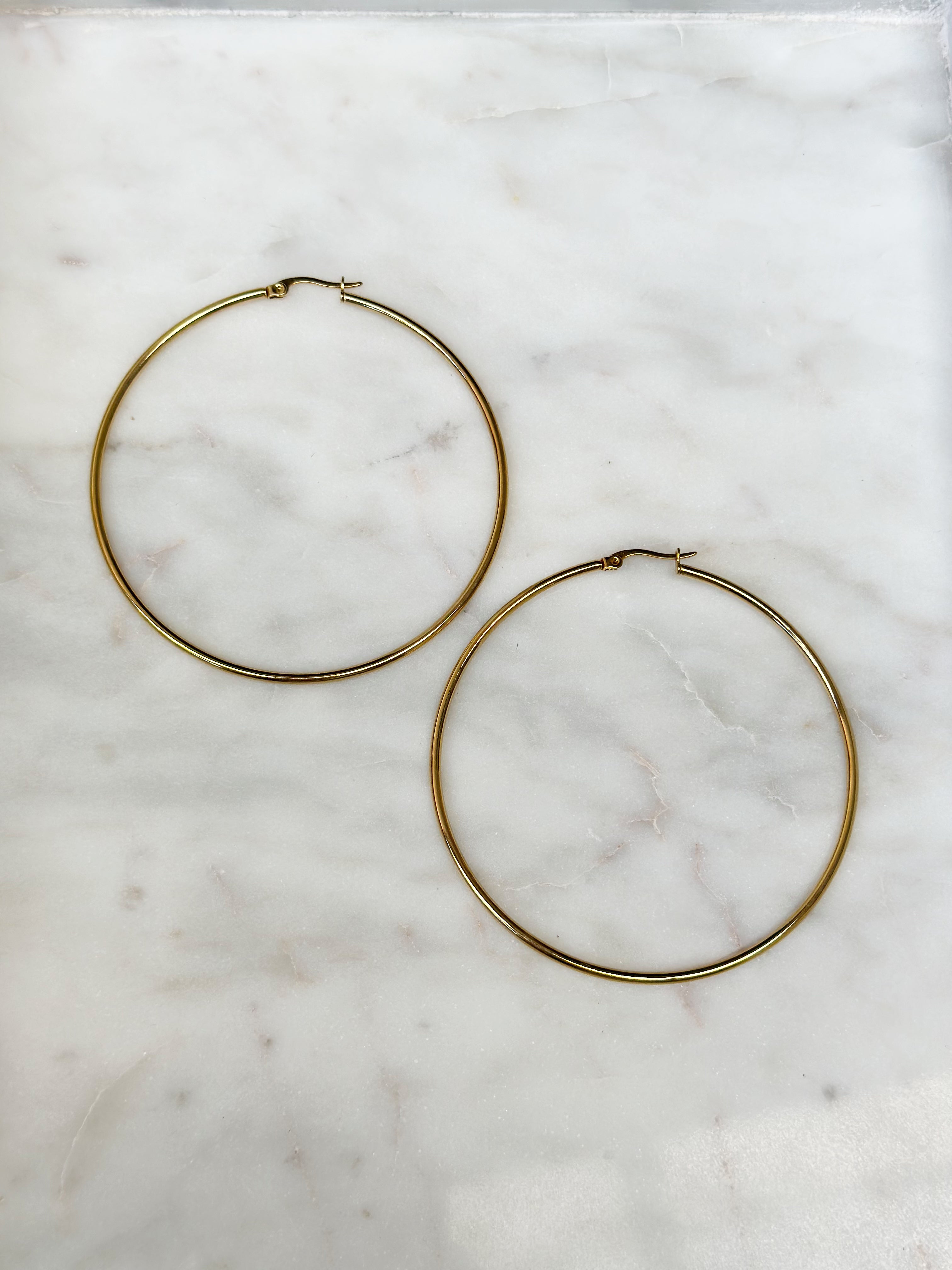 Hayley Hoop Earrings - Gold 70mm