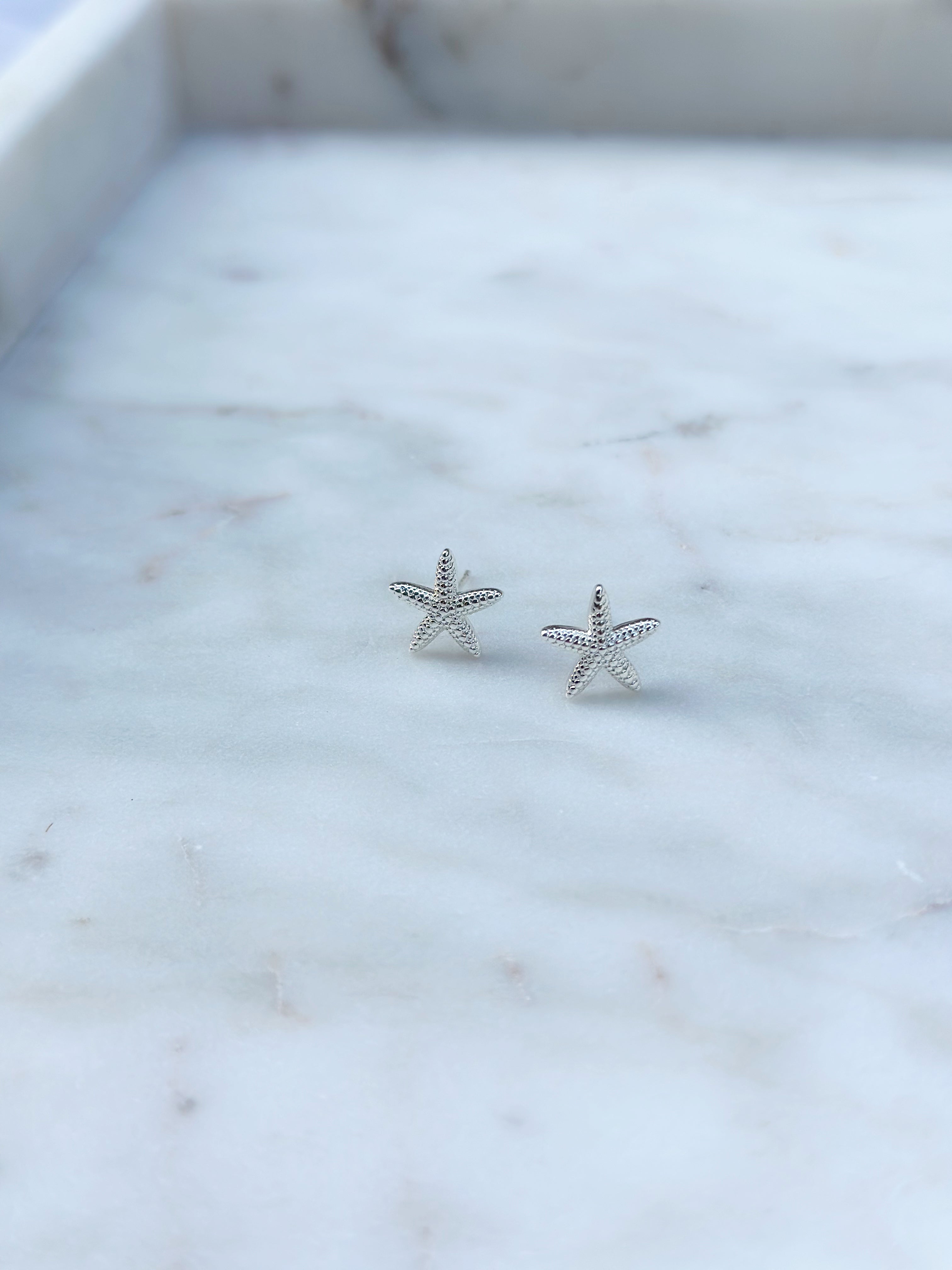 Mini Starfish Studs - Silver