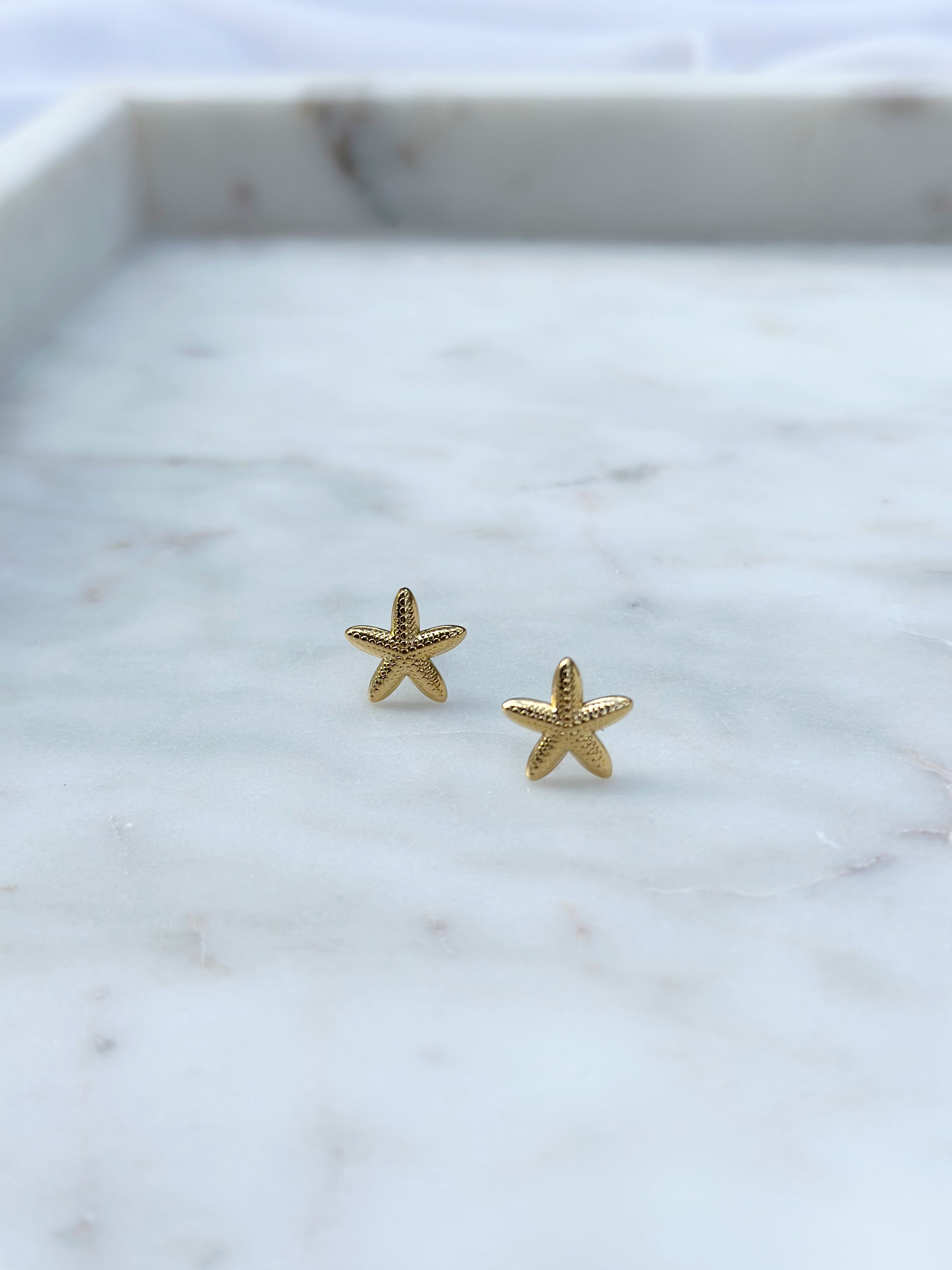 Mini Starfish Studs - Gold