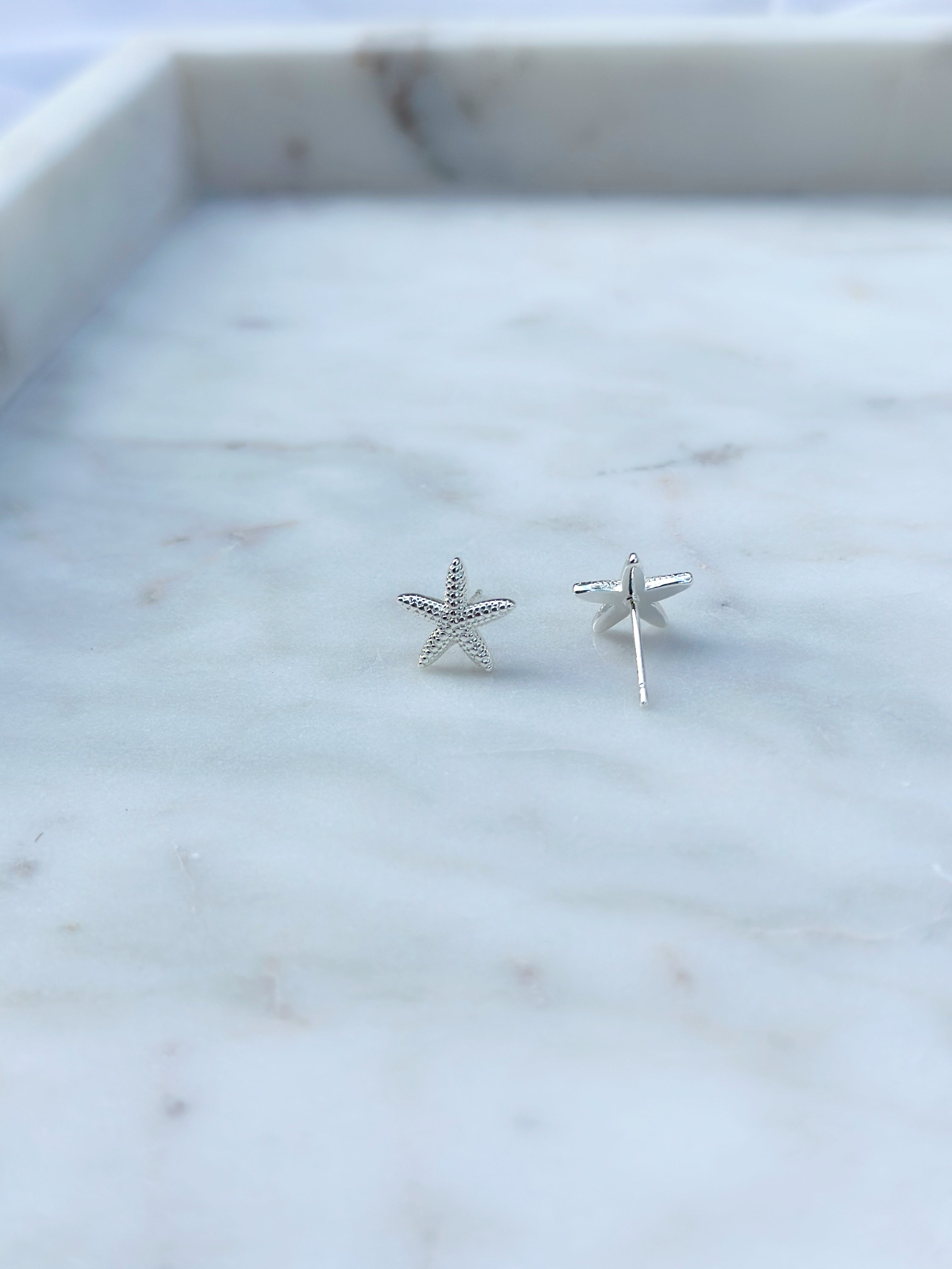 Mini Starfish Studs - Silver