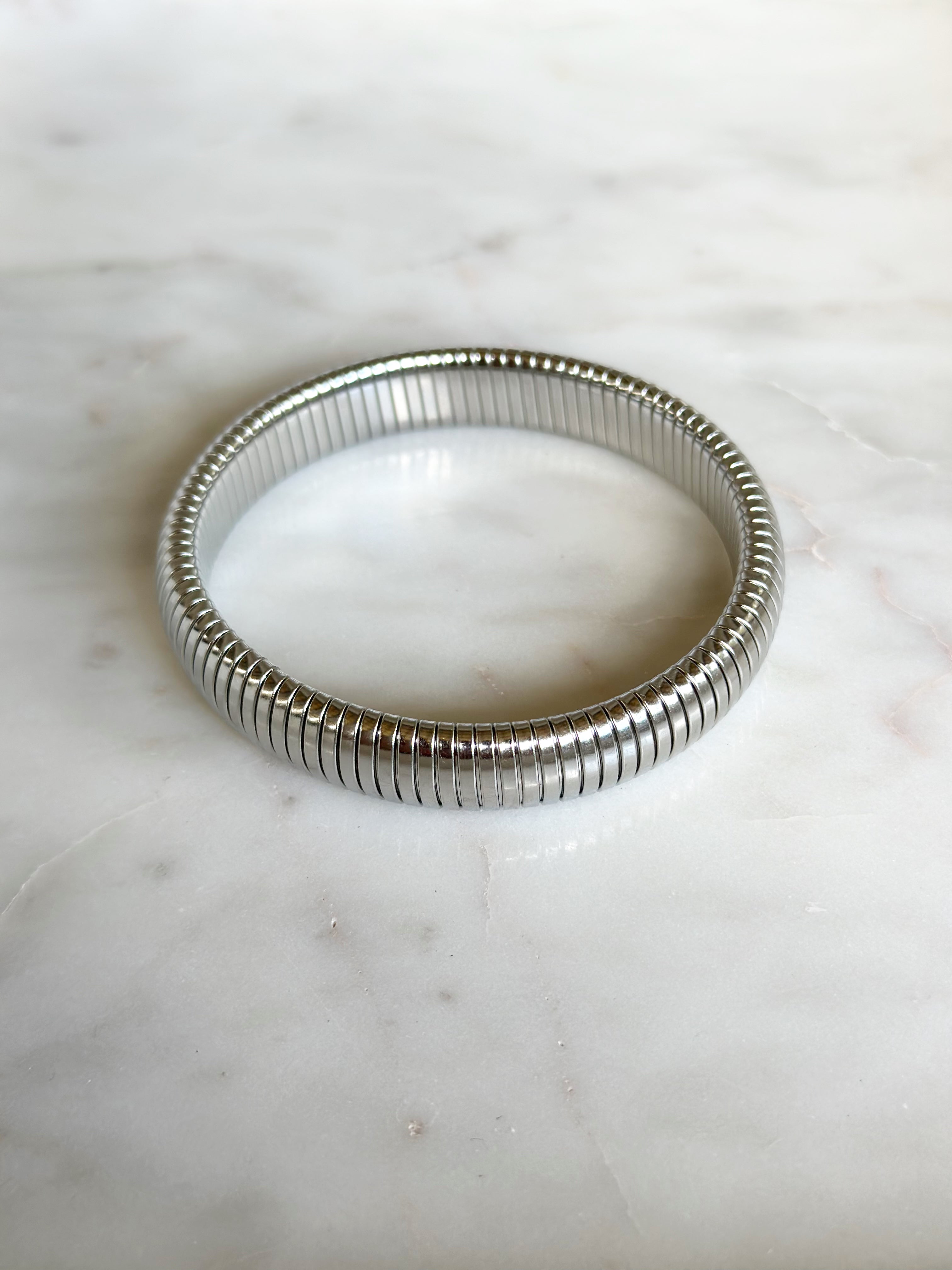 Hadley Stretch Bangle - Silver 12mm