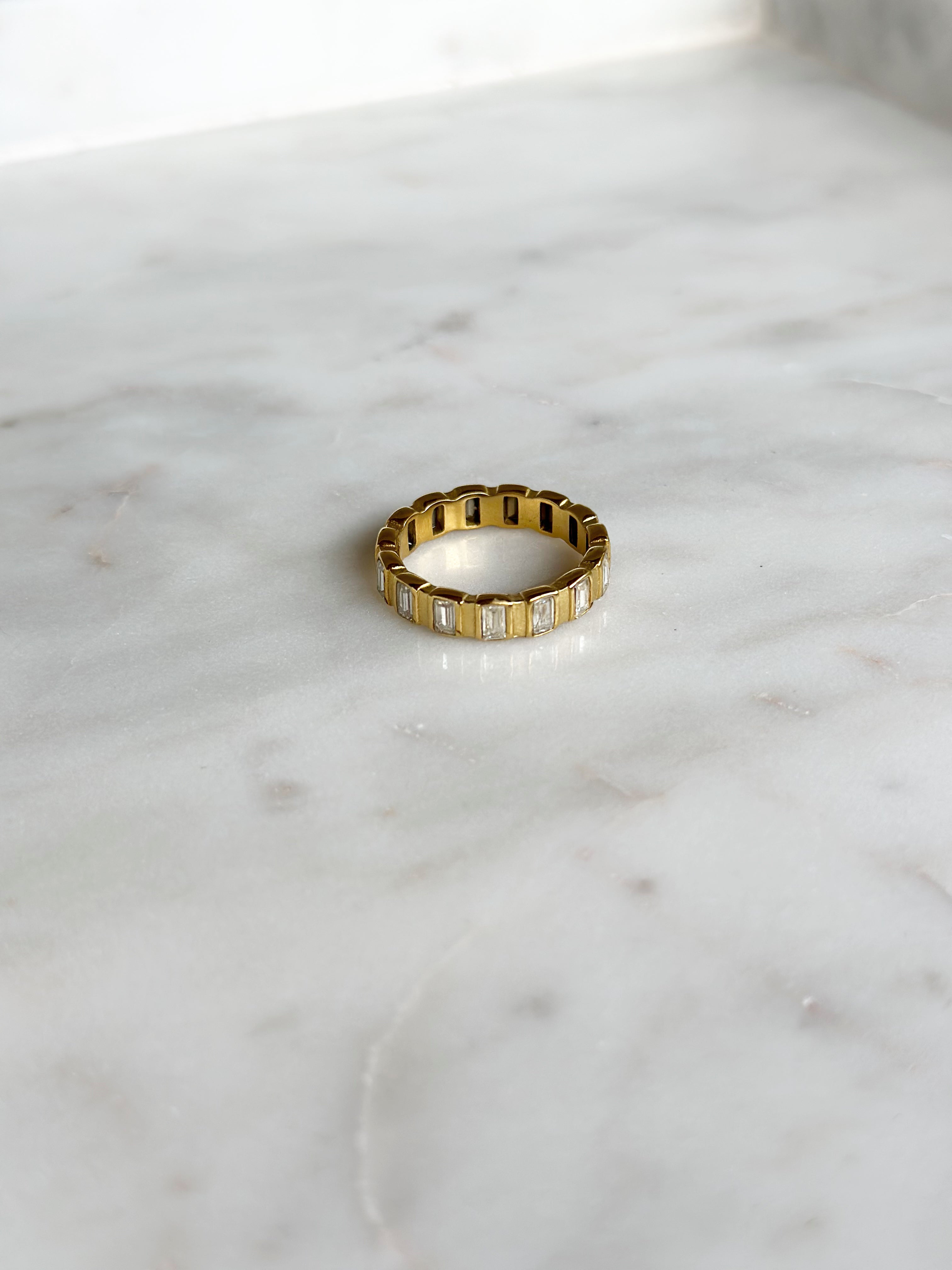 Baguette CZ Band Ring