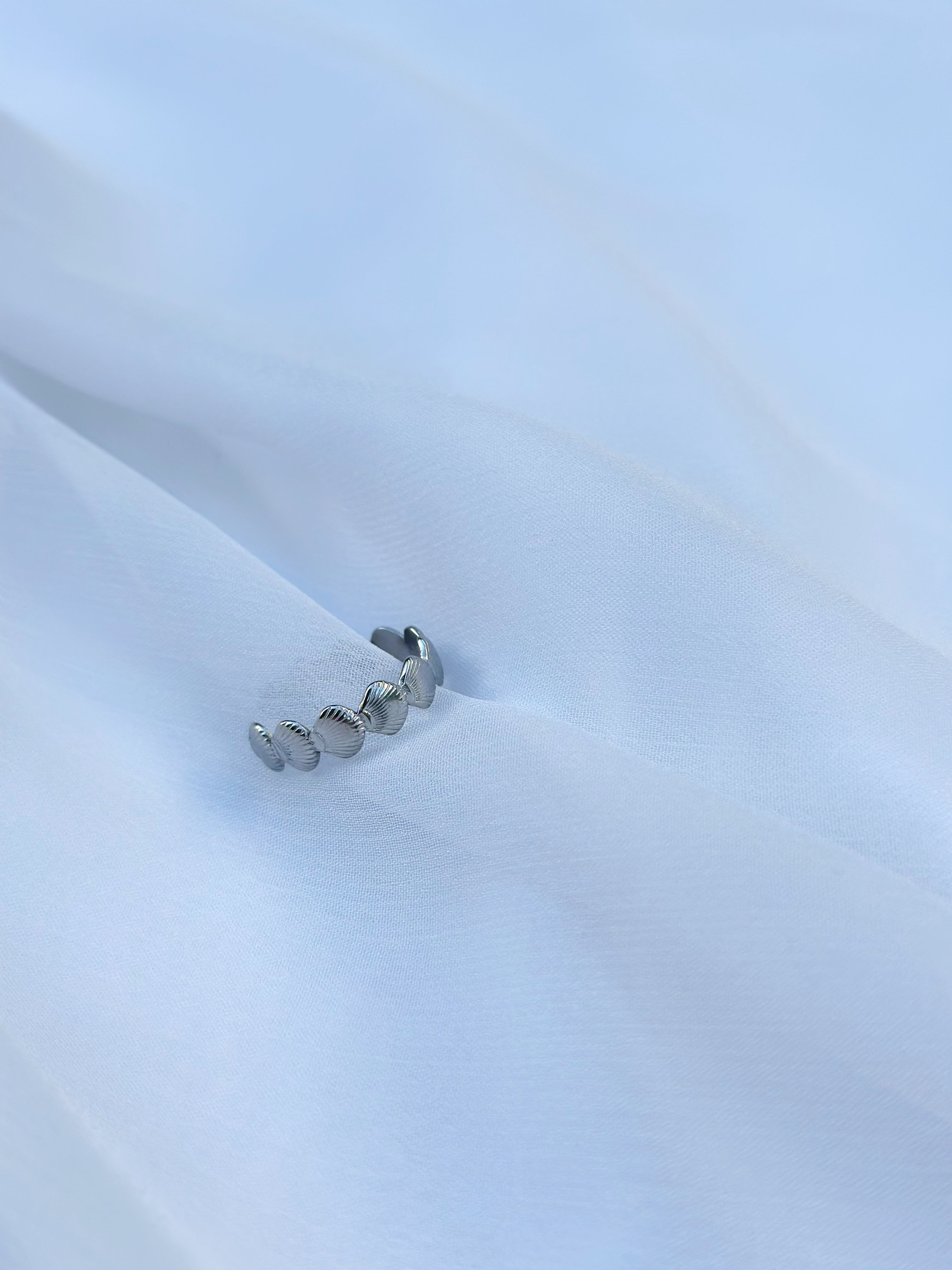 Seashell Band Ring - Silver