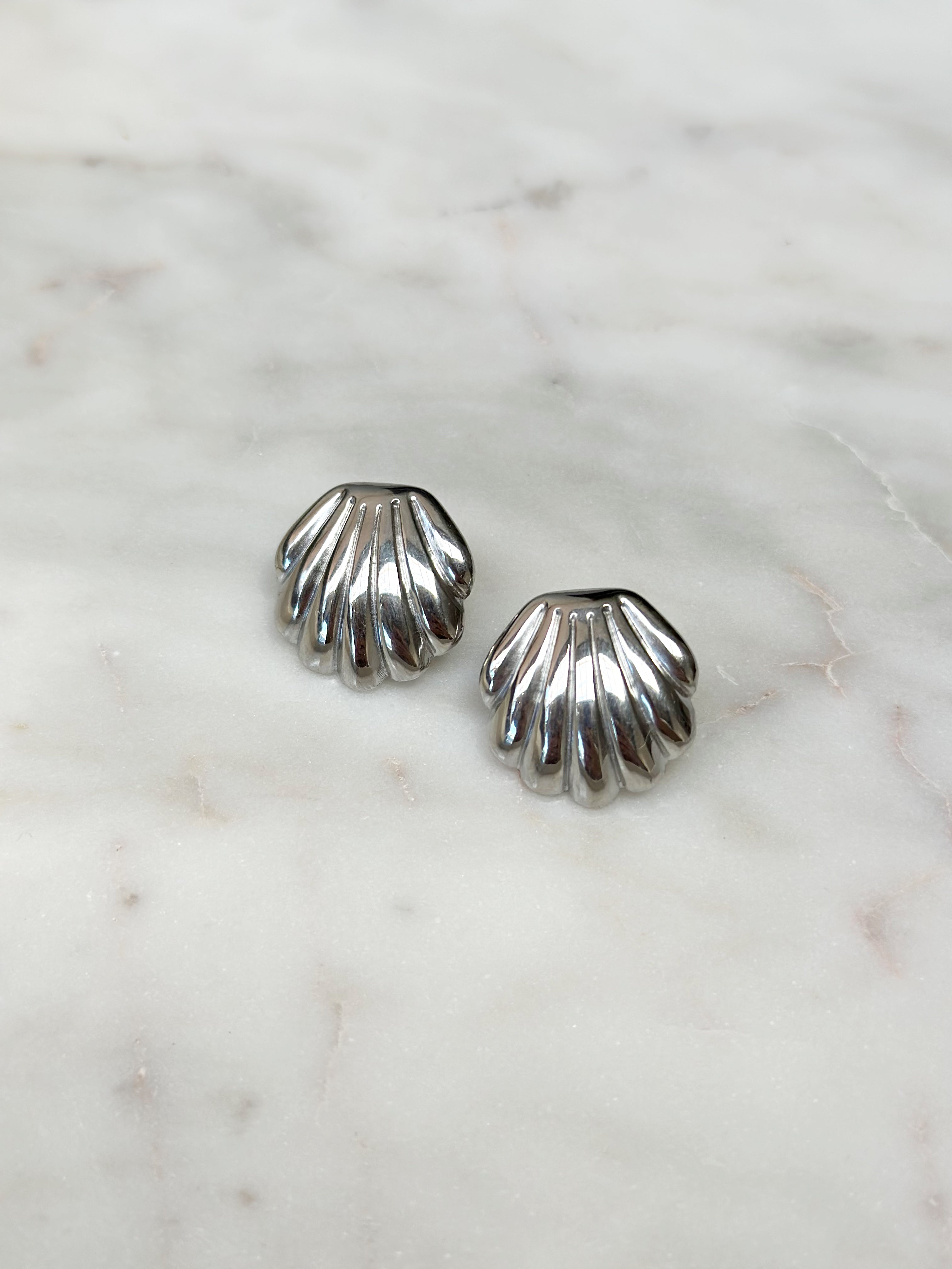 Shelly Studs - Silver