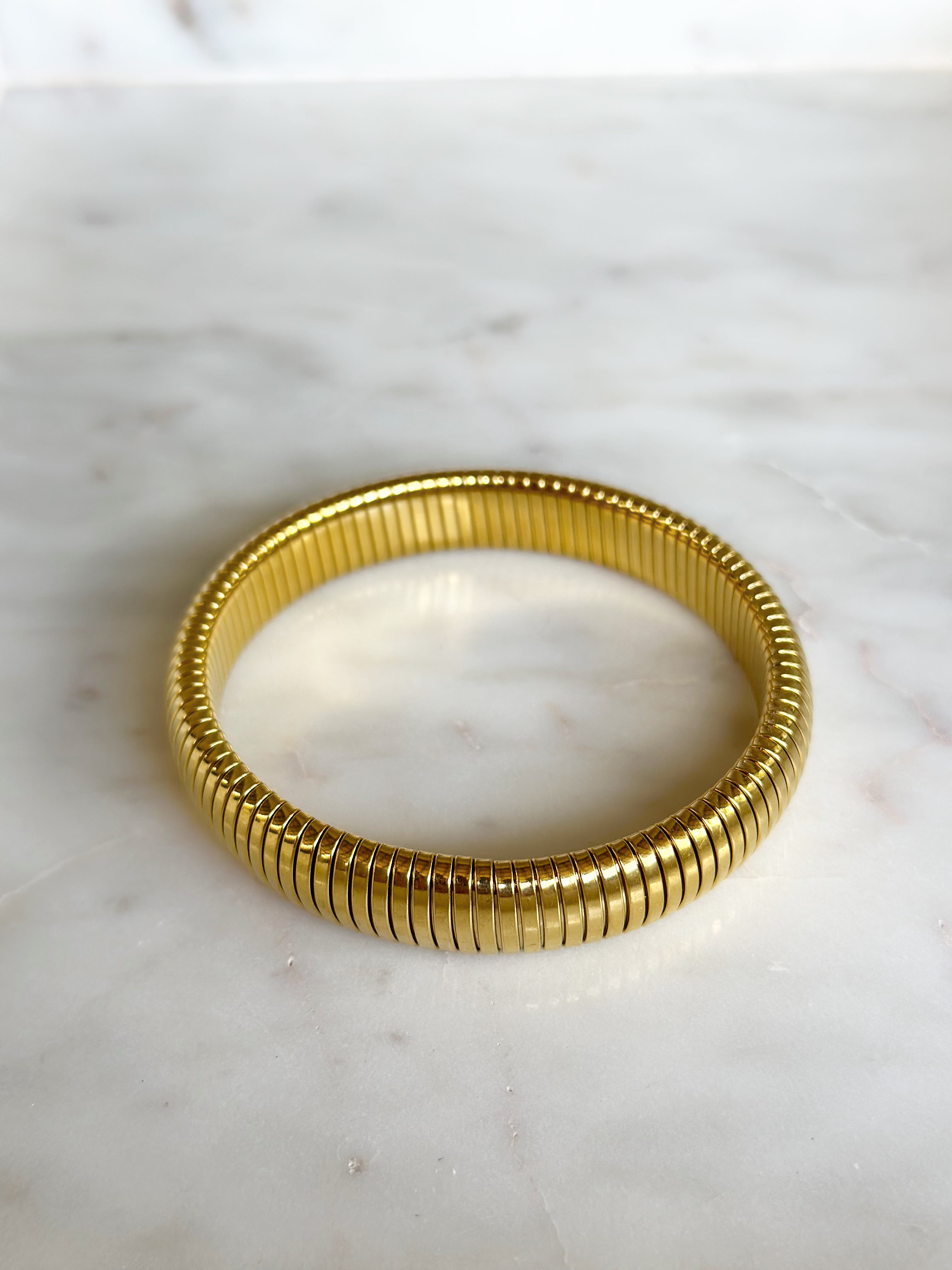 Hadley Stretch Bangle - Gold 12mm