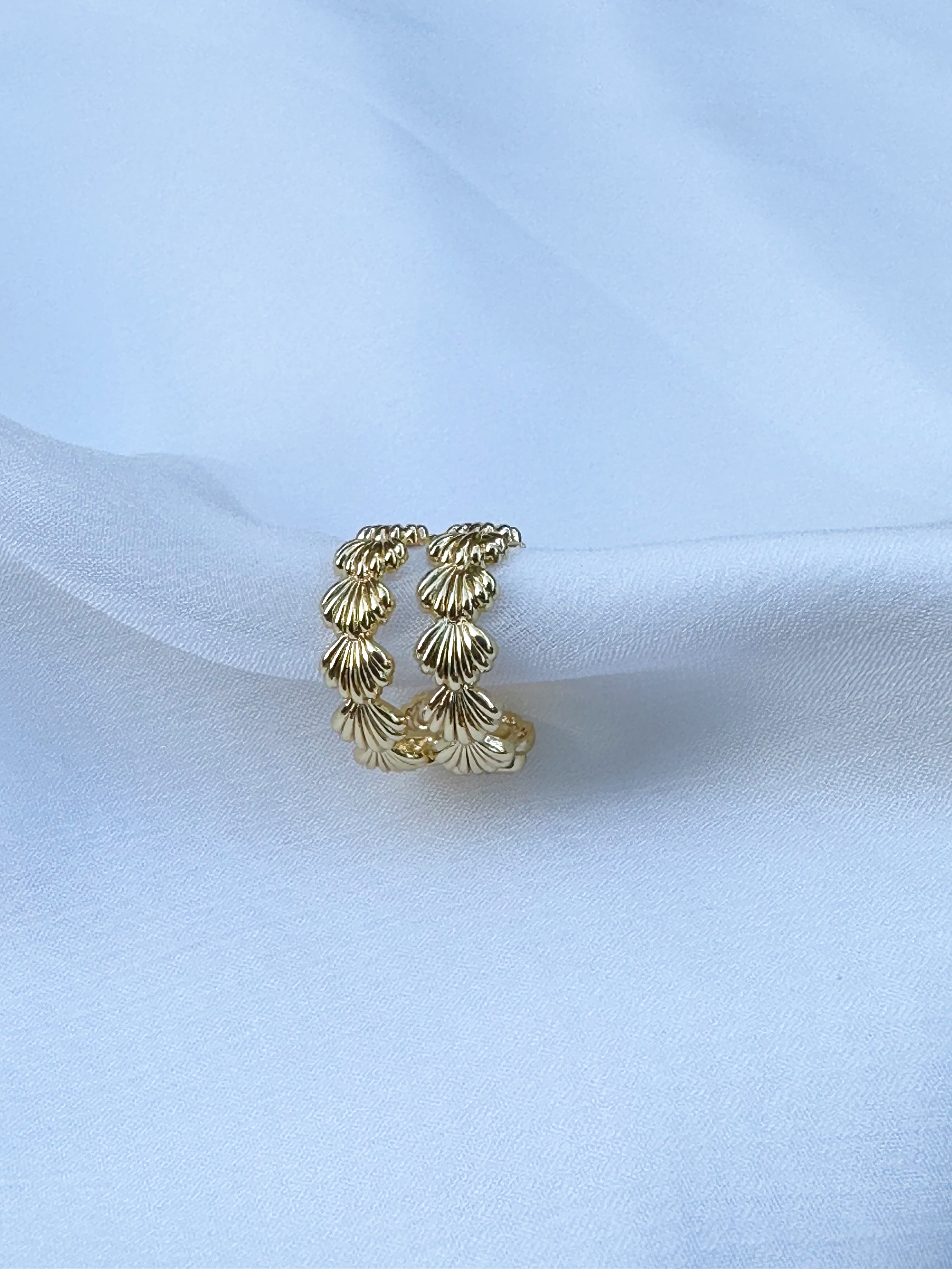 Seashell Hoops - Gold