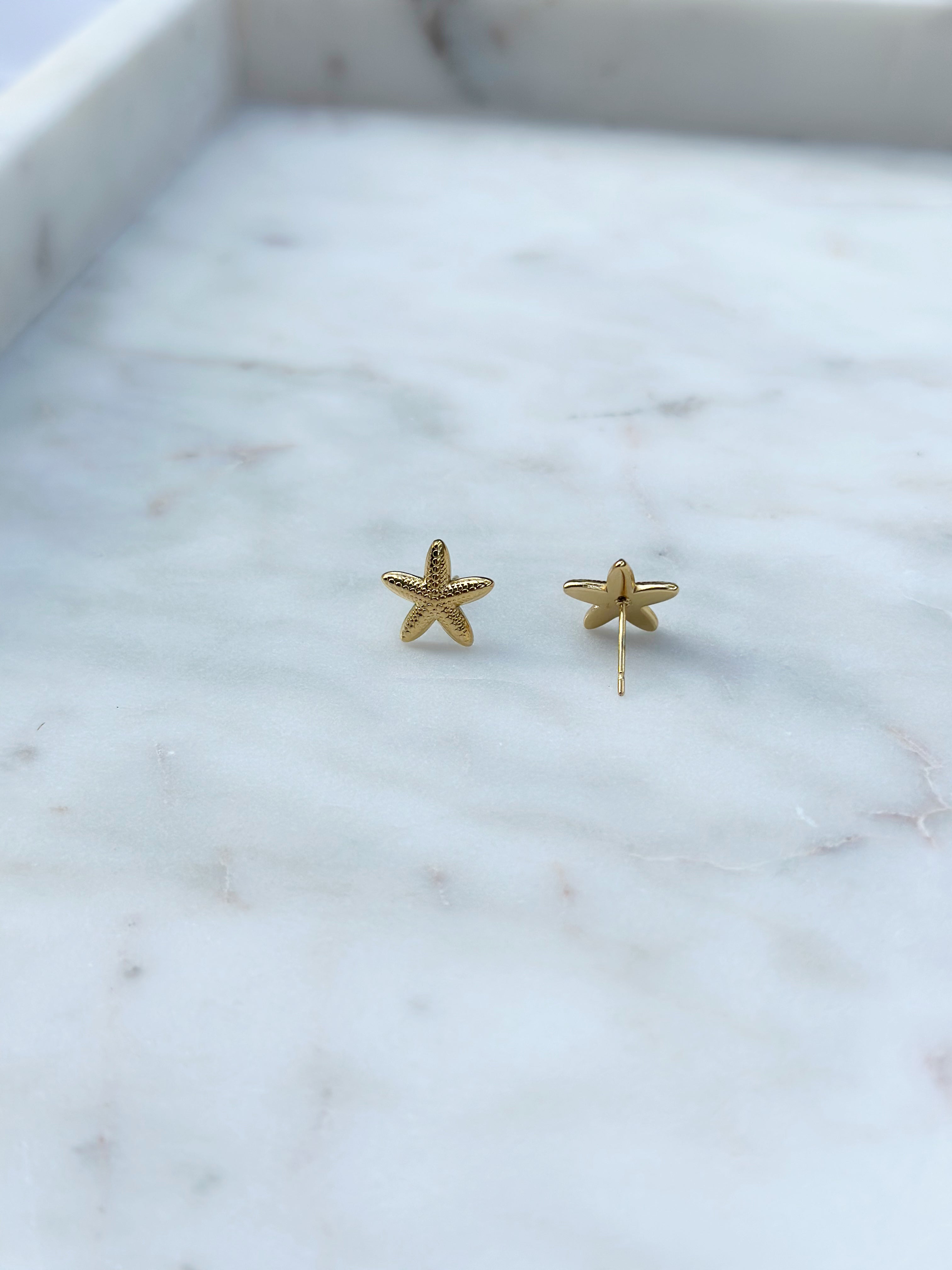 Mini Starfish Studs - Gold