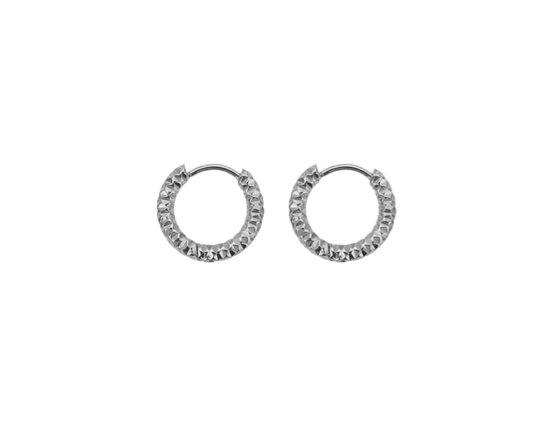 Diamond Cut Hoops - Silver - 10mm