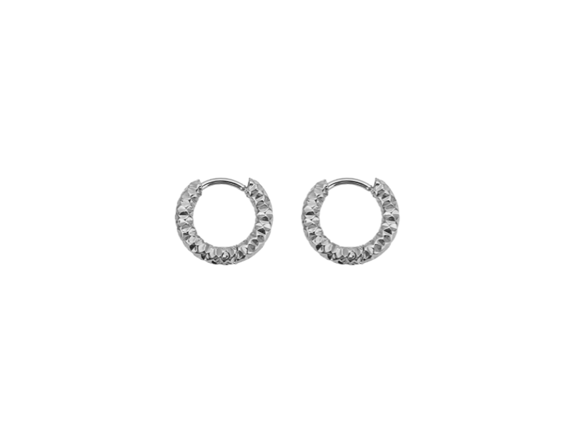 Diamond Cut Hoops - Silver - 8mm