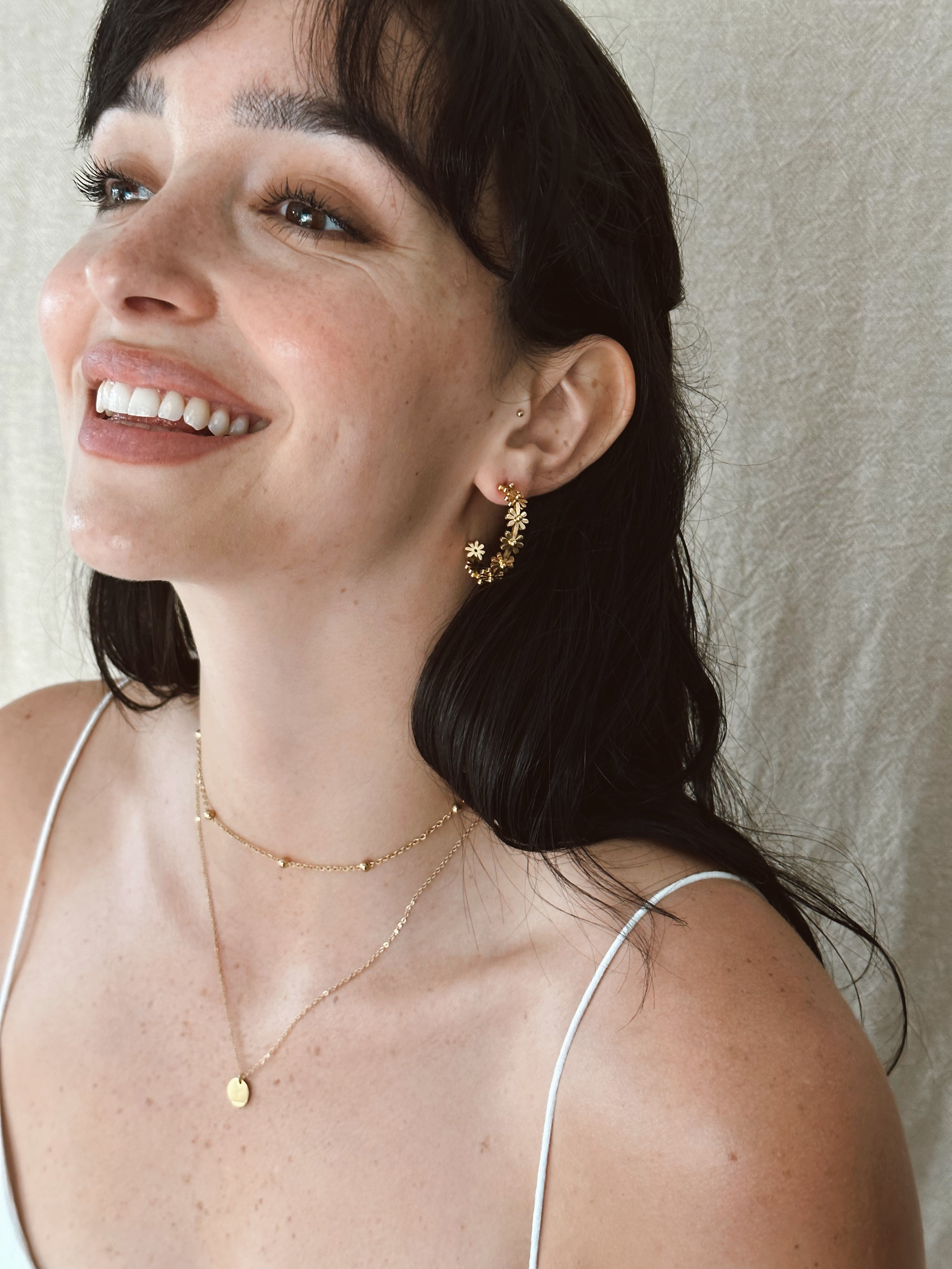 Daisy Chain Hoops - Gold