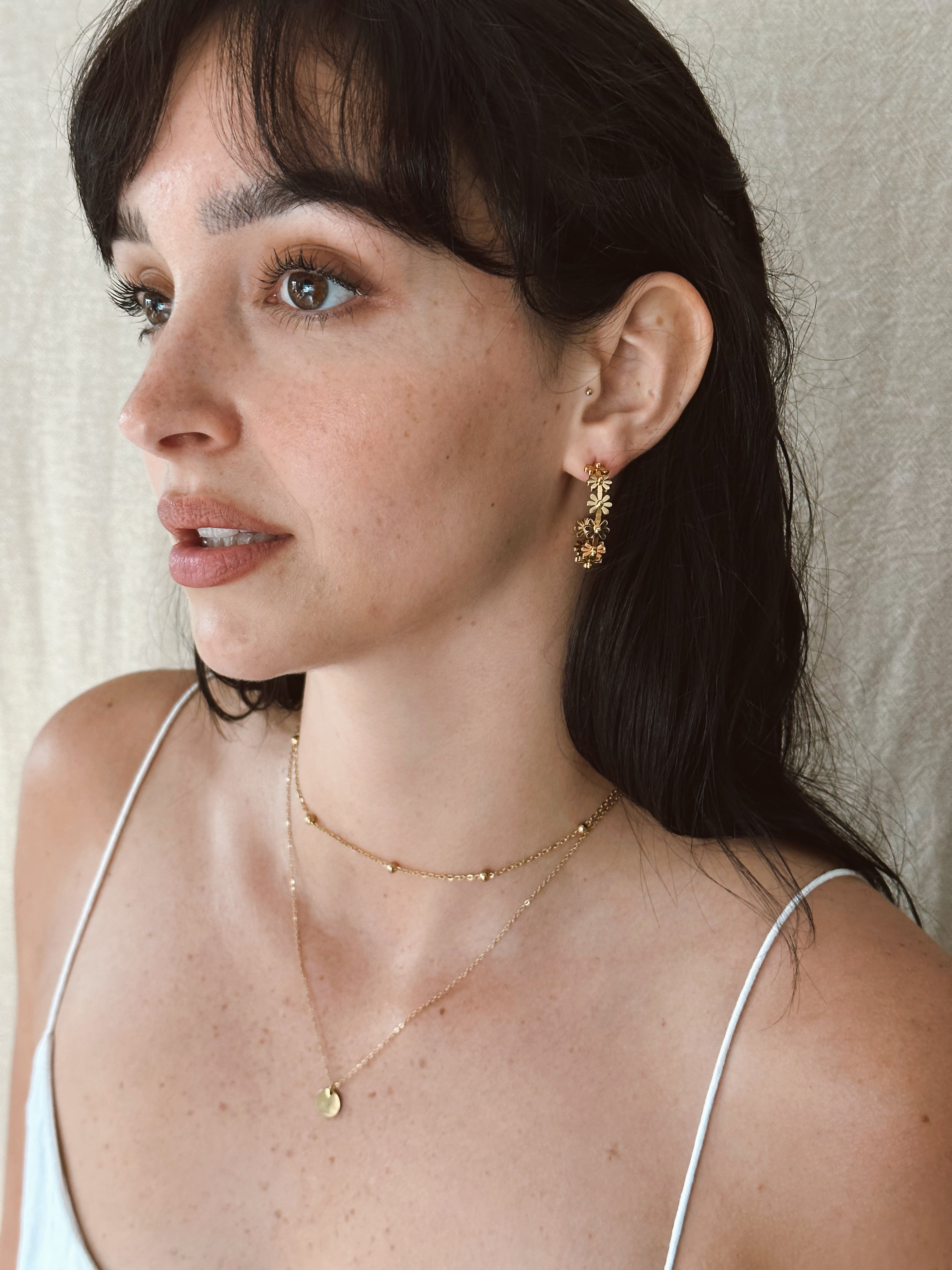 Daisy Chain Hoops - Gold