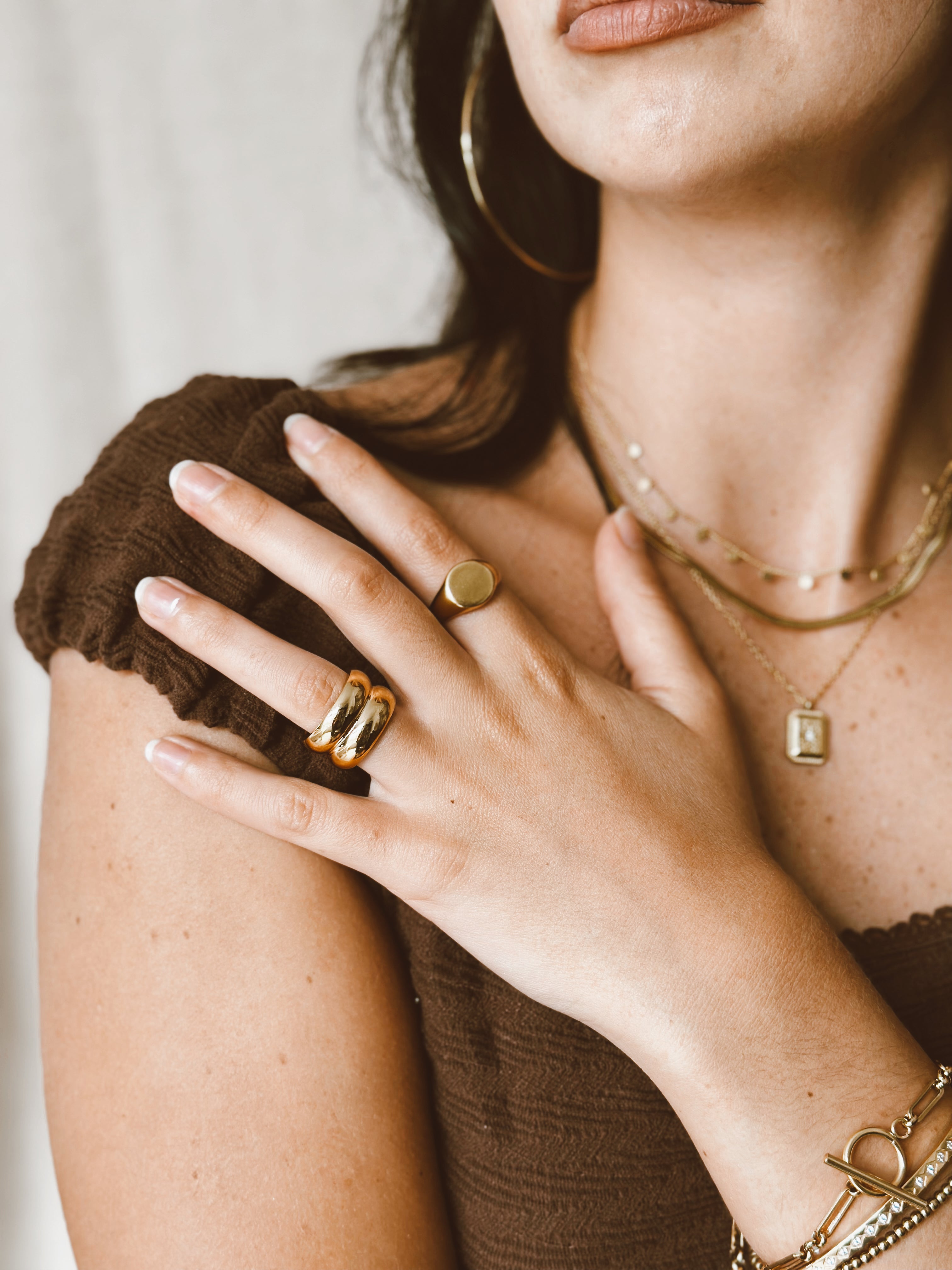 Round Signet Ring - Gold