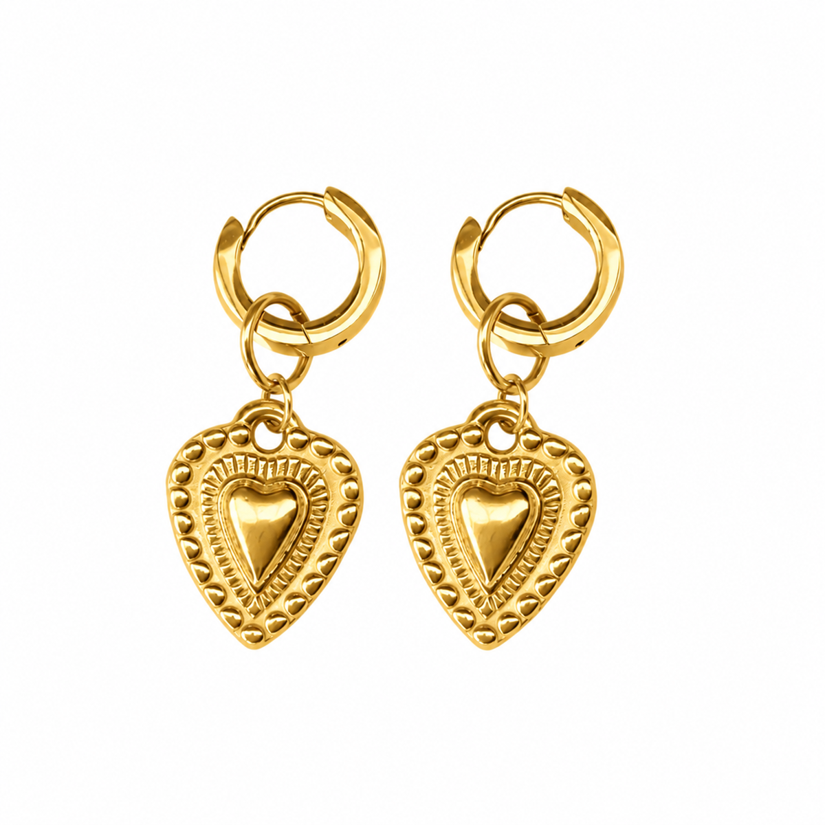 Eternal Heart Earrings - Gold