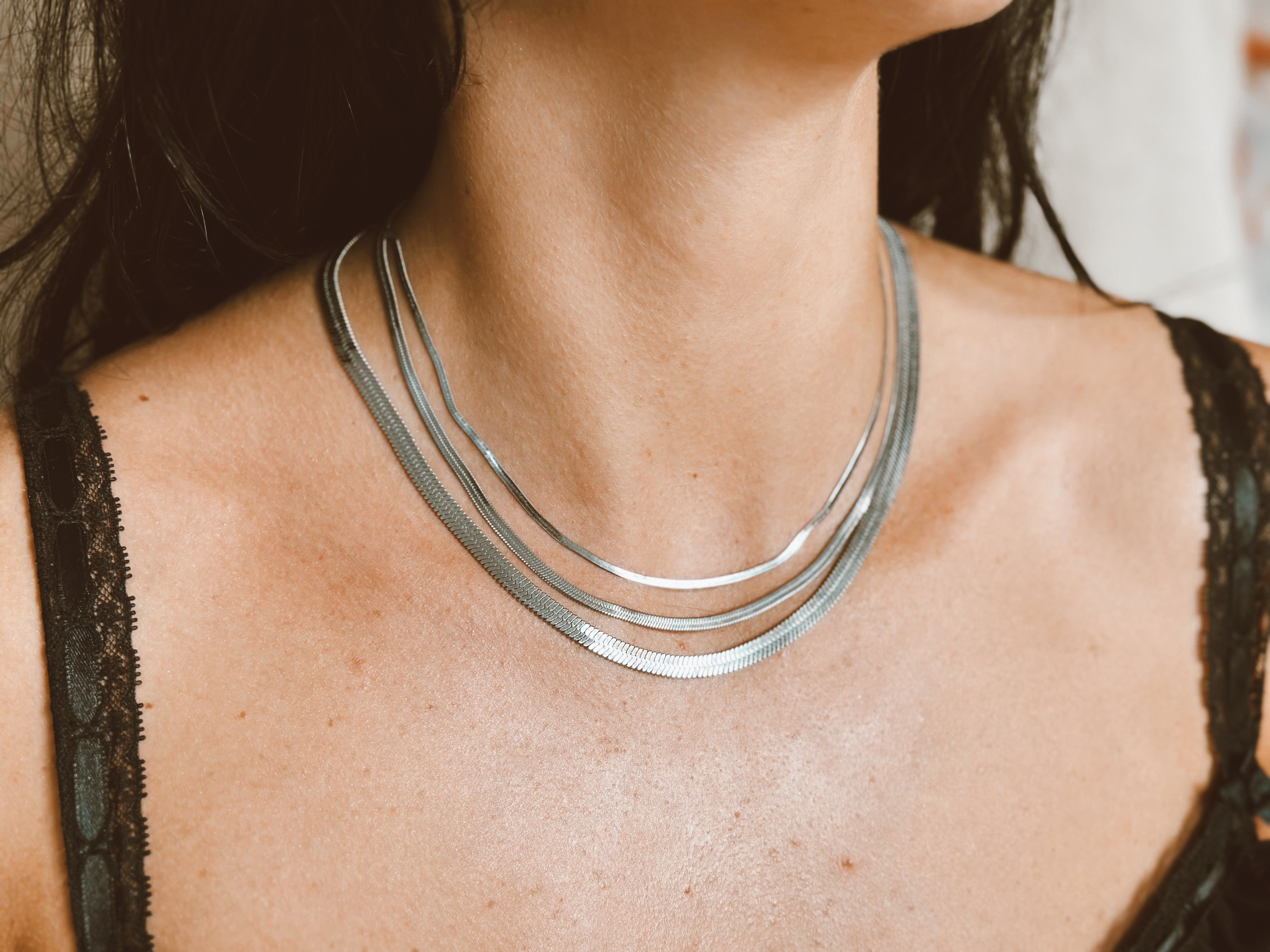 Herringbone Necklace - 2mm Silver