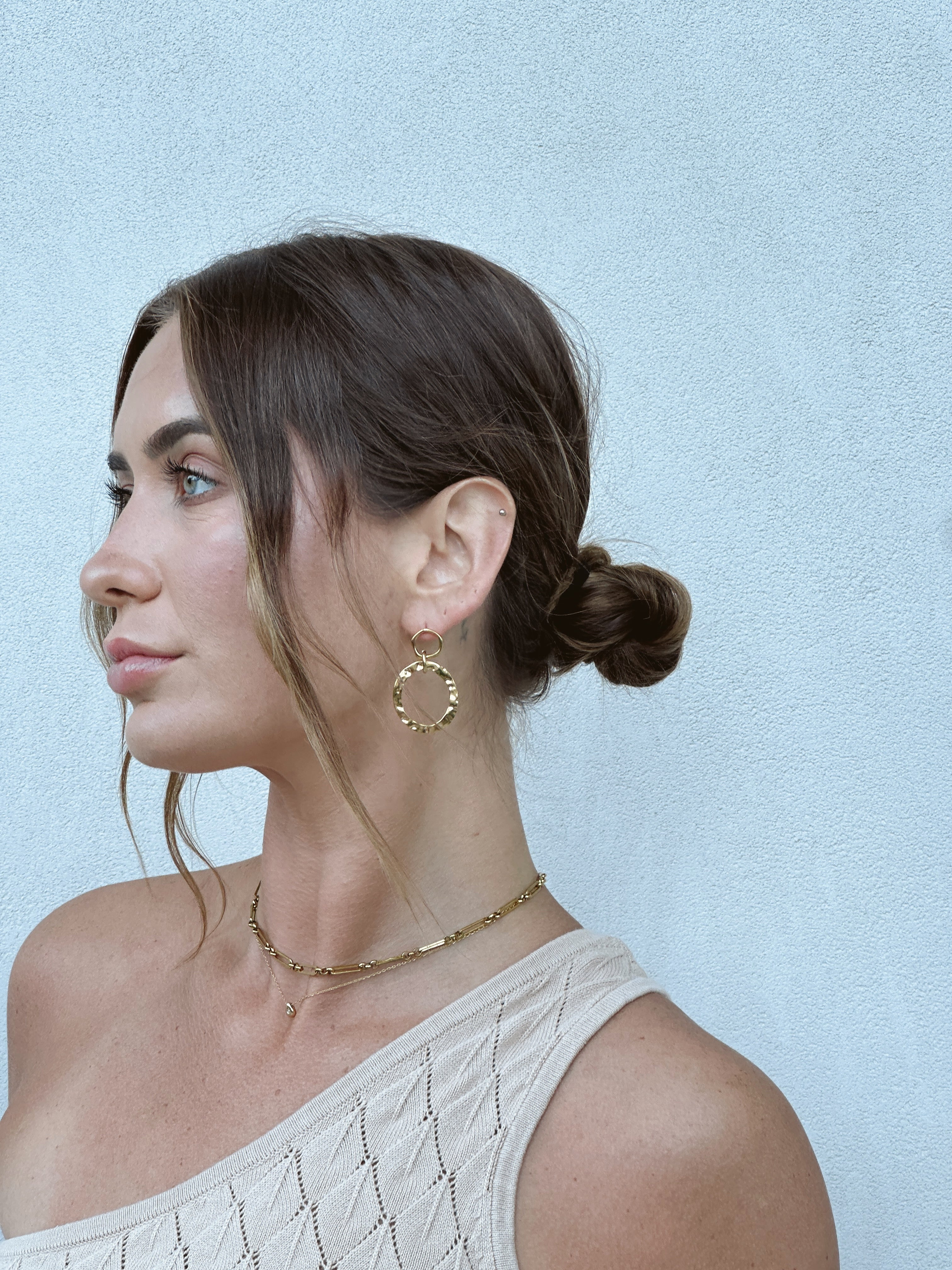 Clara Hammered Drop Earrings