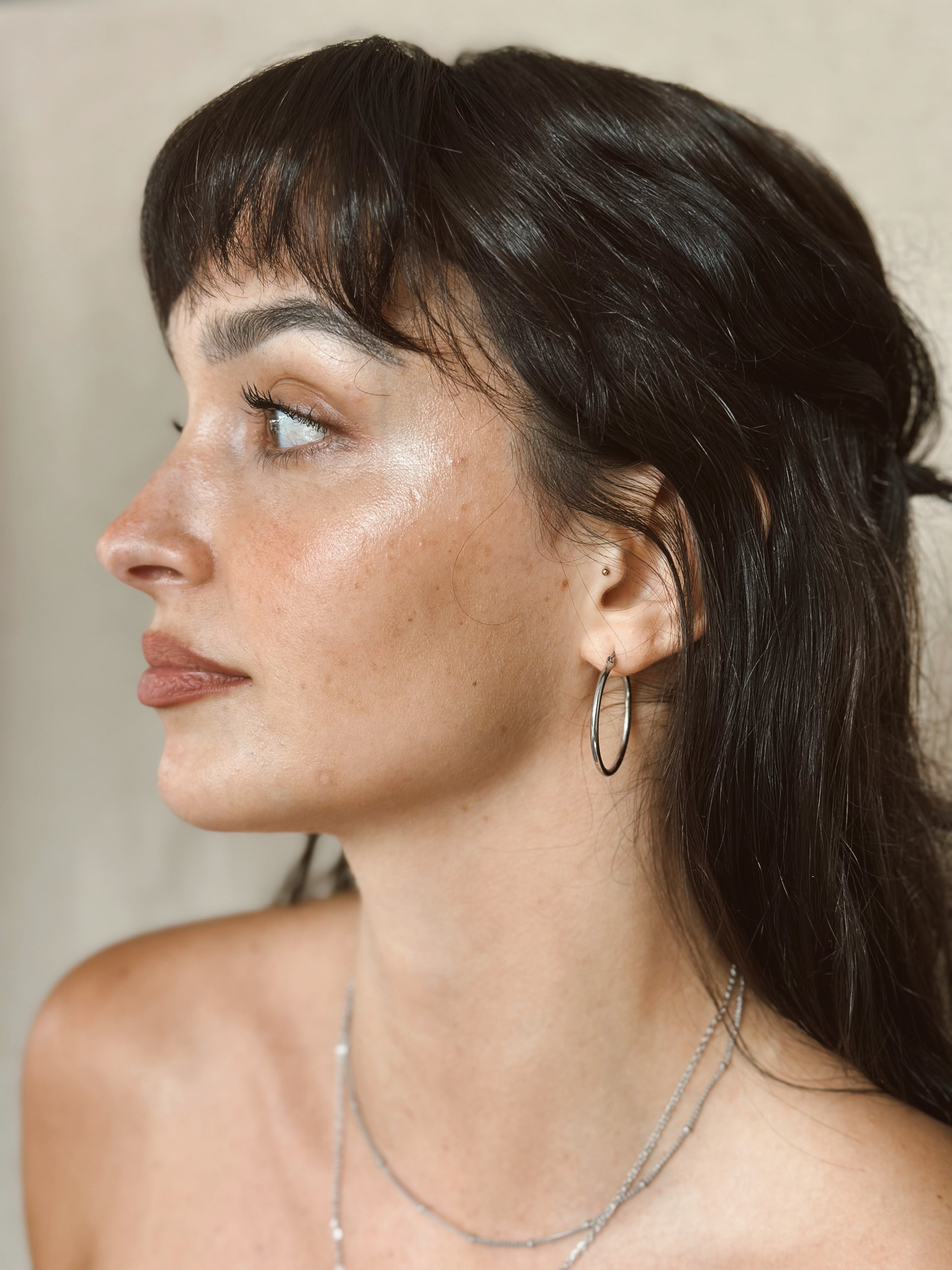 Hayley Hoop Earrings - Silver 30mm