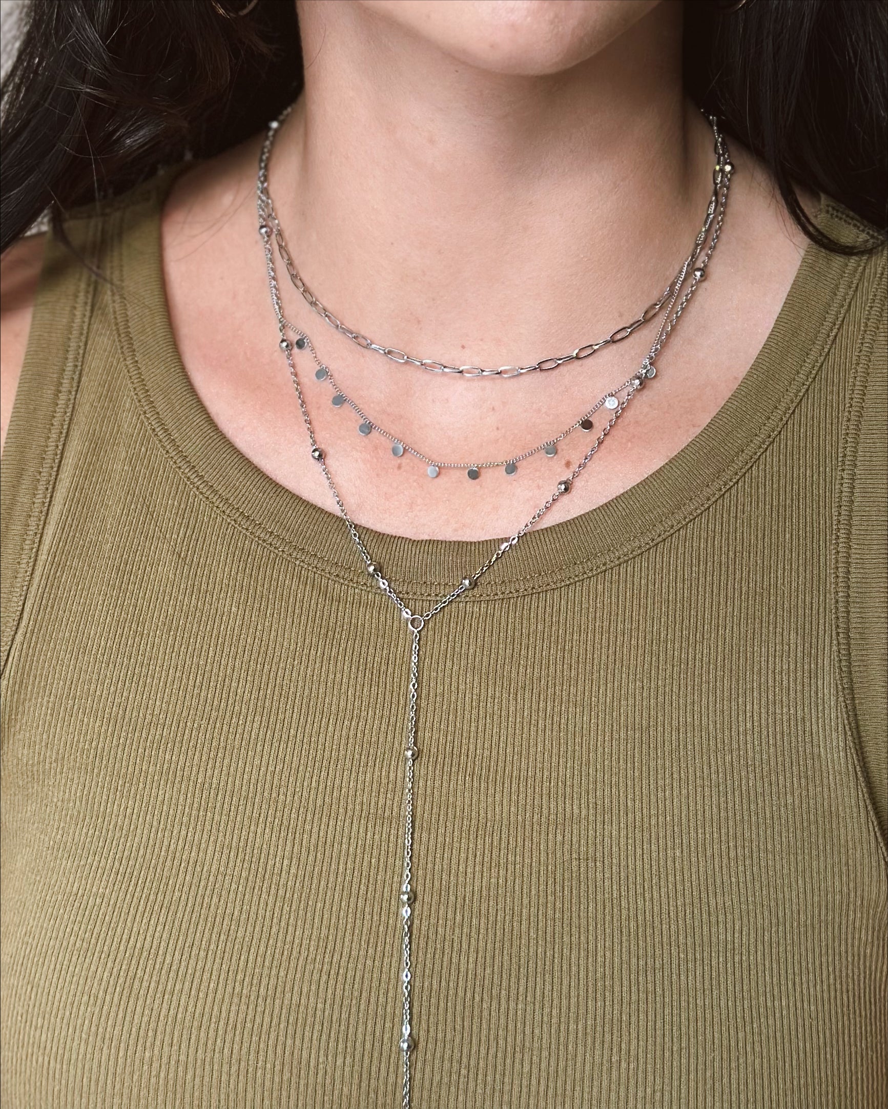 Dainty Paperclip Necklace - Silver