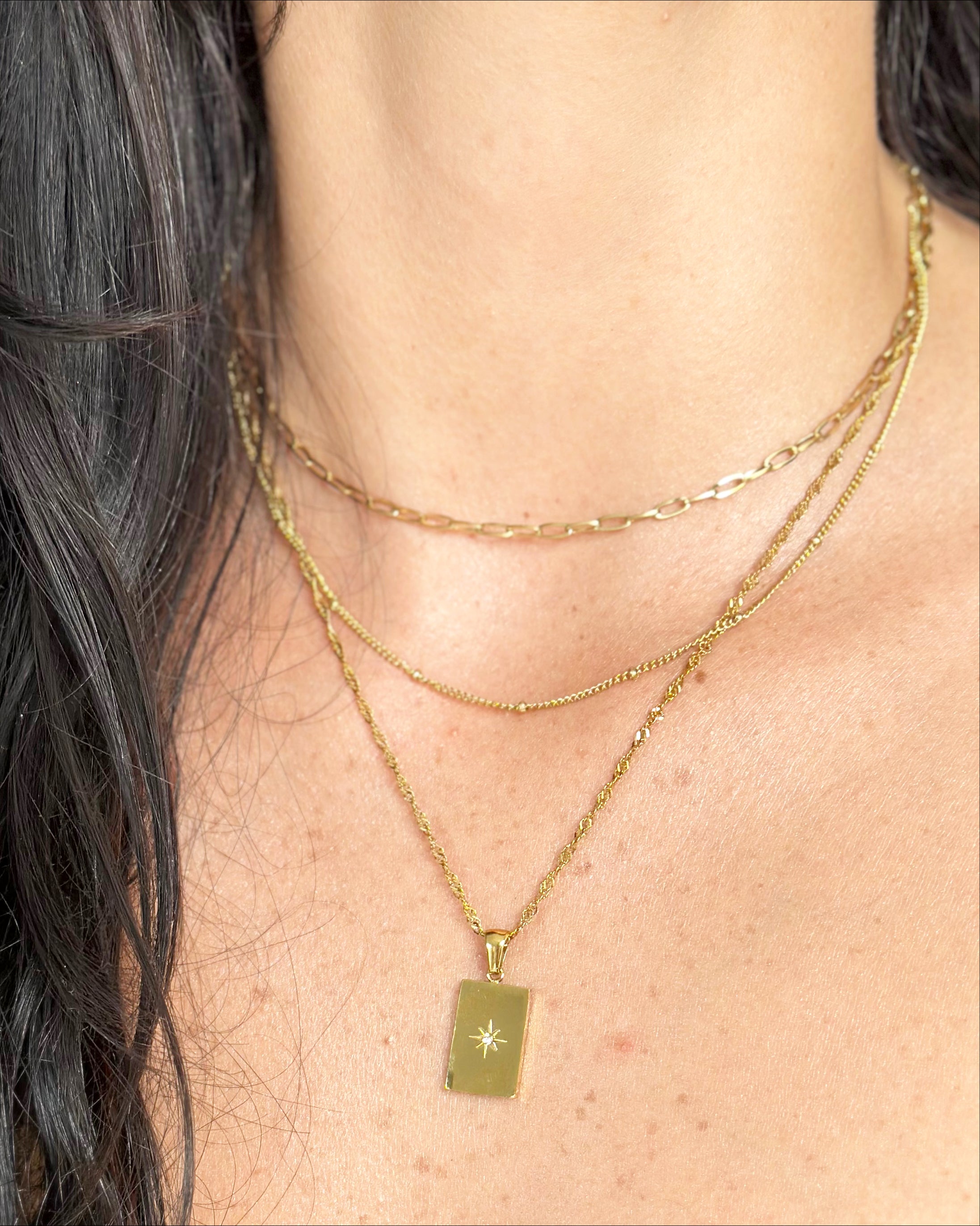 Dainty Paperclip Necklace - Gold