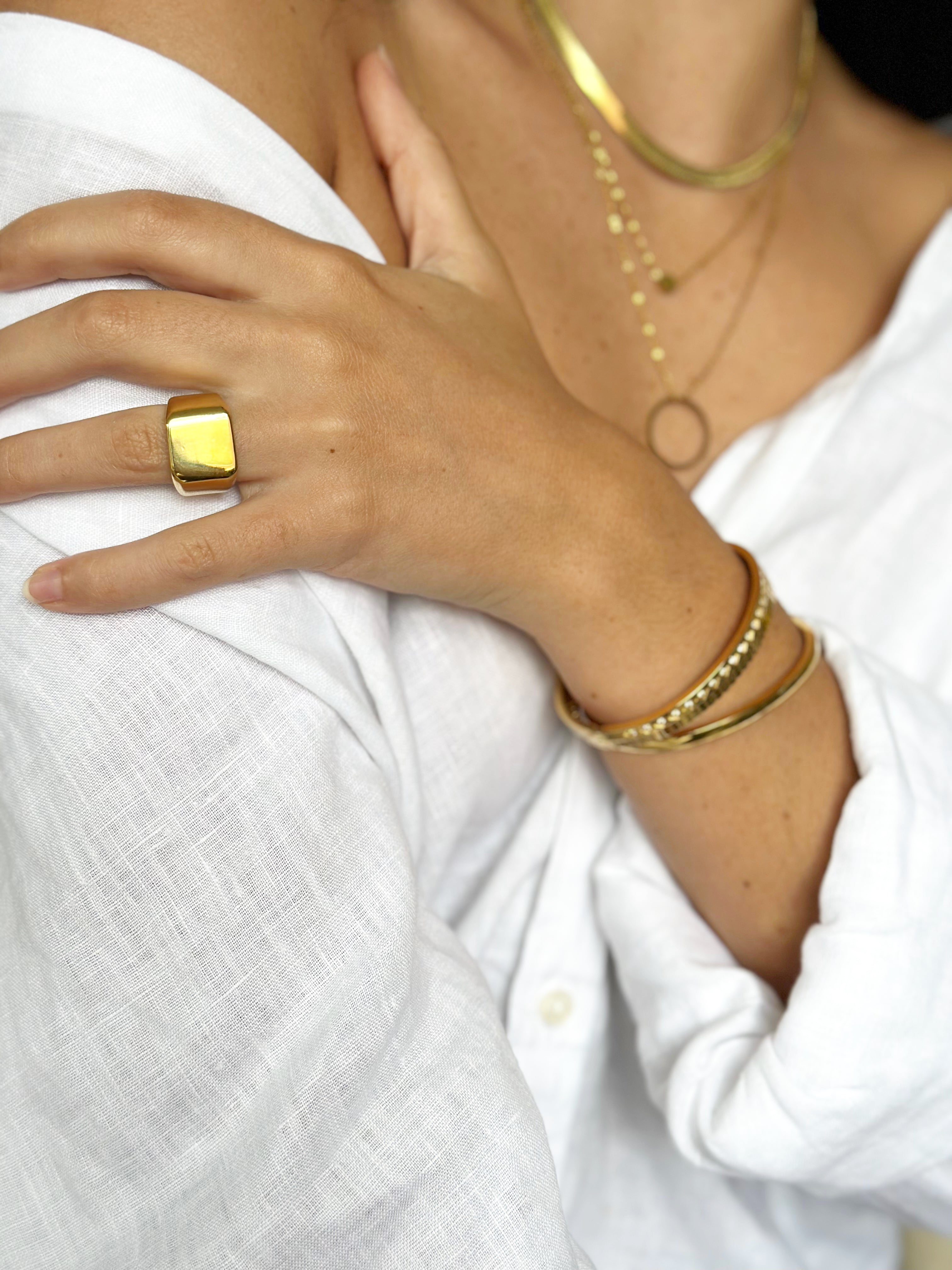 Square Signet Ring - Gold