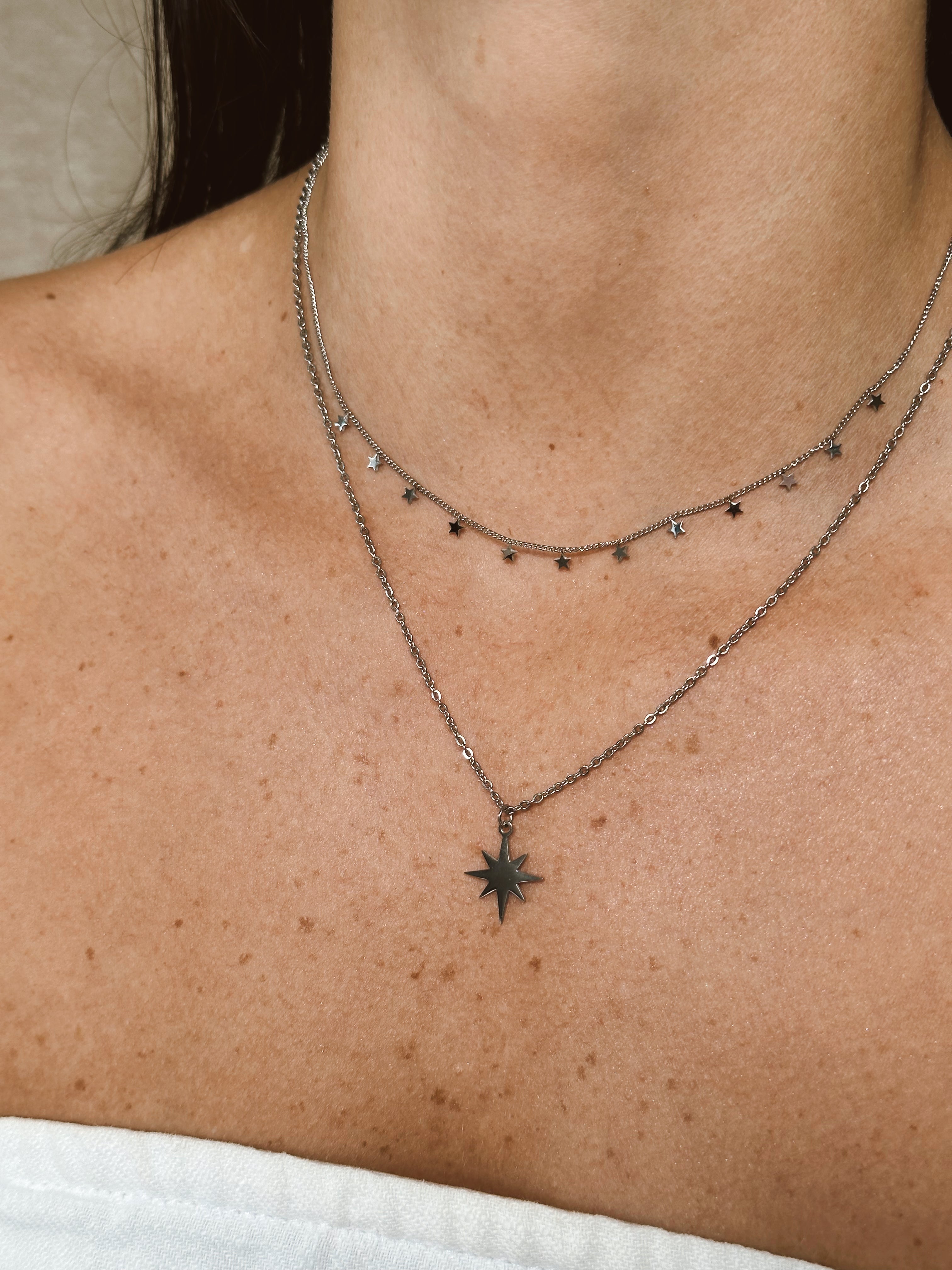 Star Garland Necklace - Silver