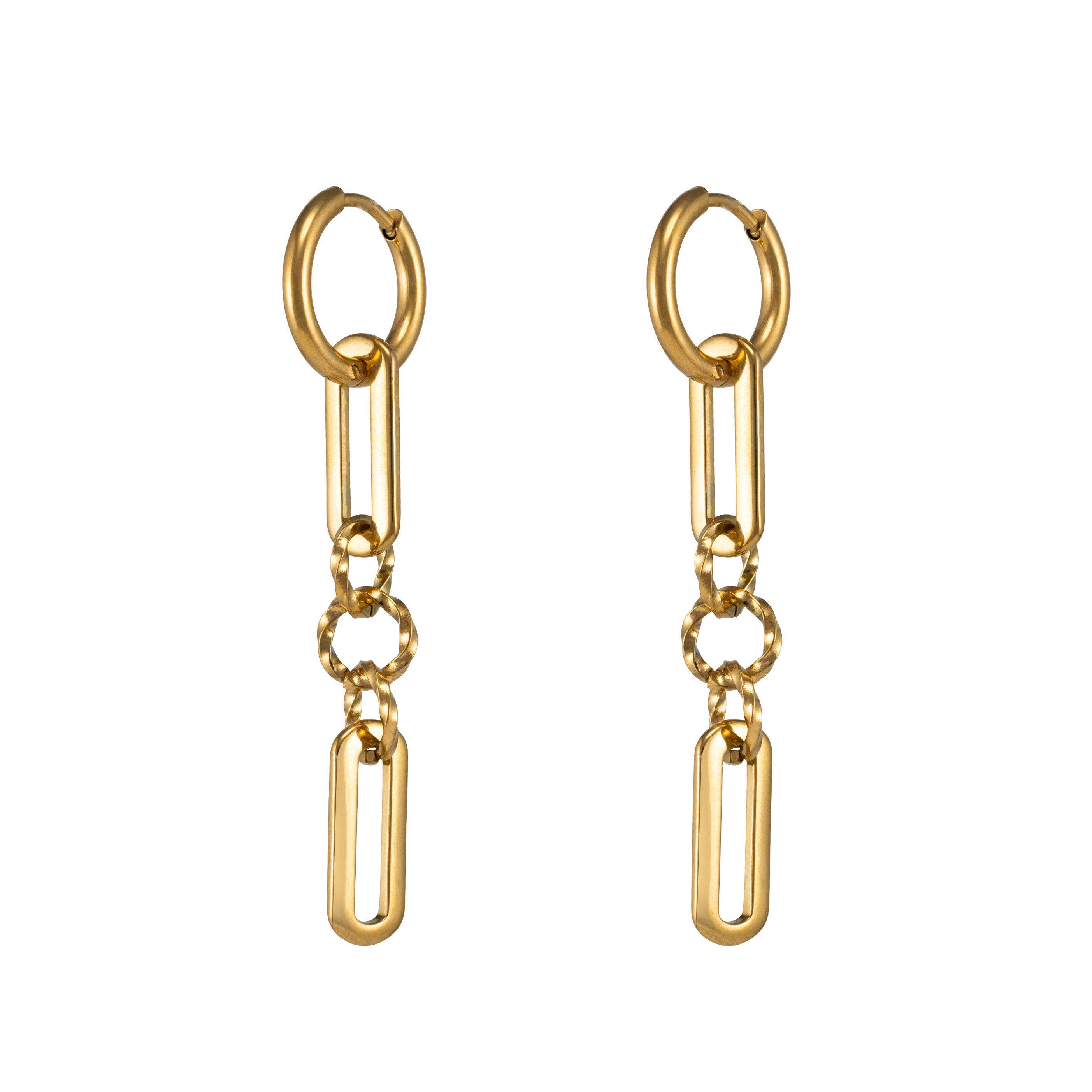 Drop Chain Earrings - Gold