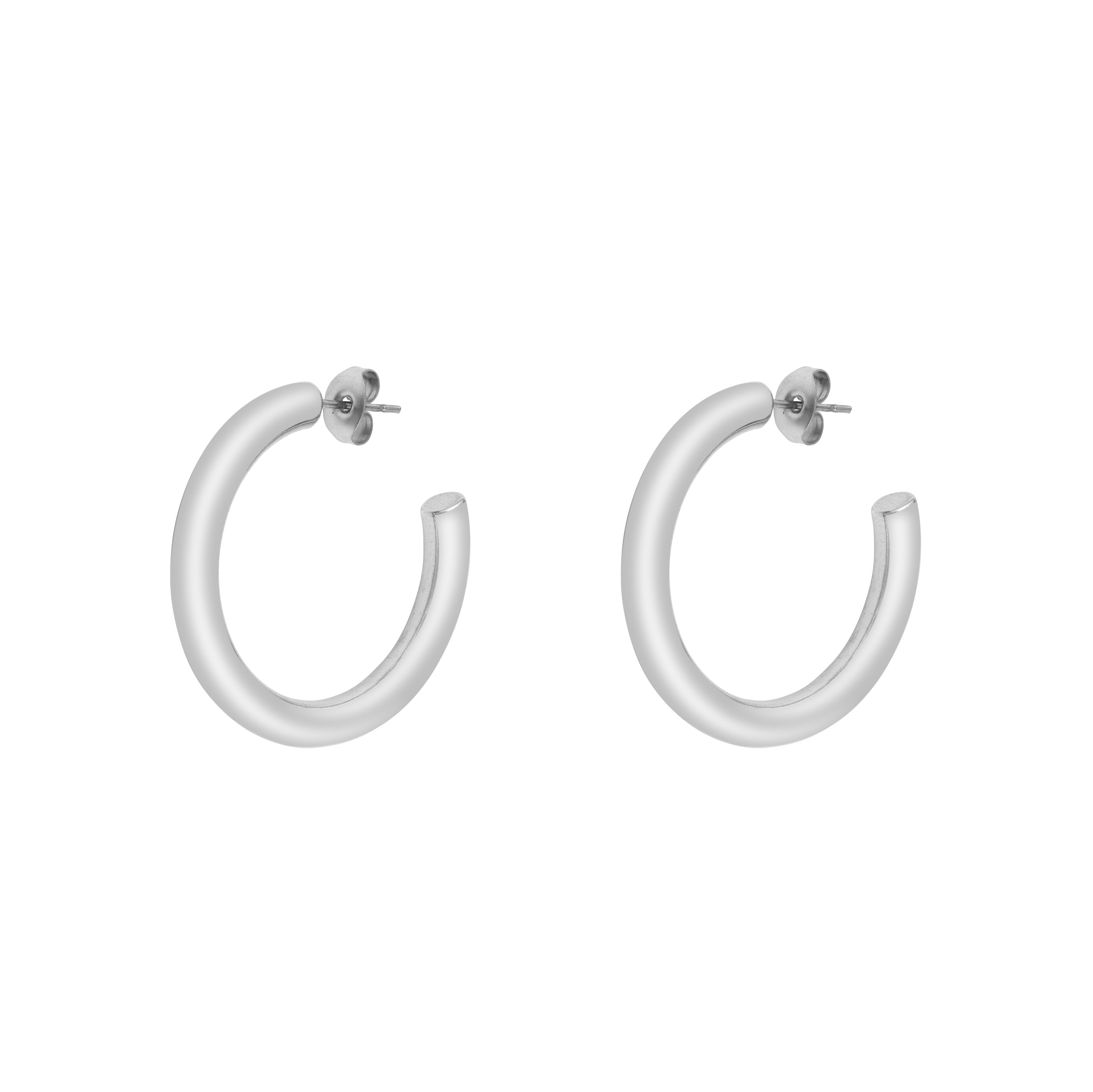 Rita Hoop Earrings - Silver 30mm