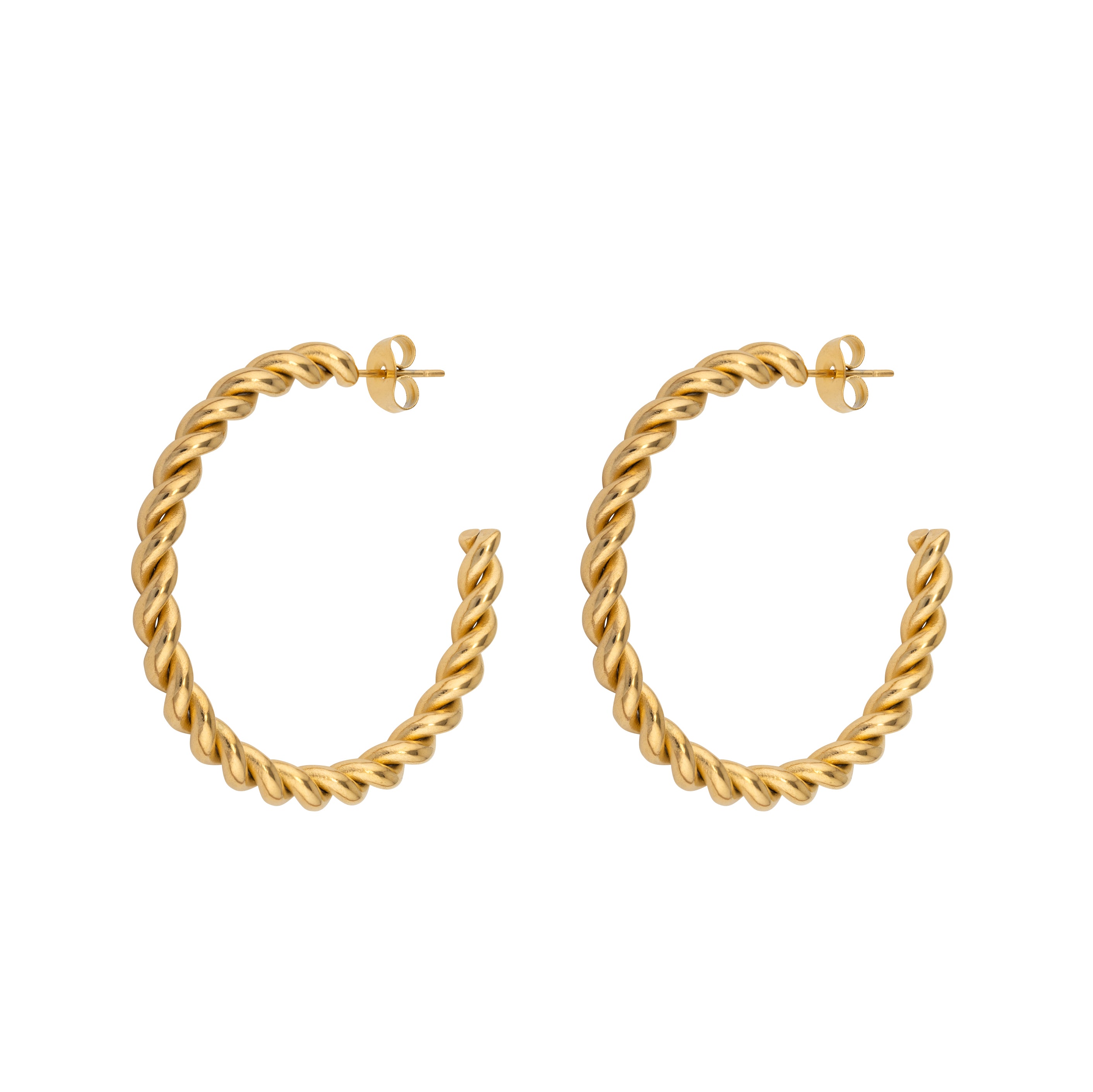 Twist Hoop Earrings - Gold 40mm