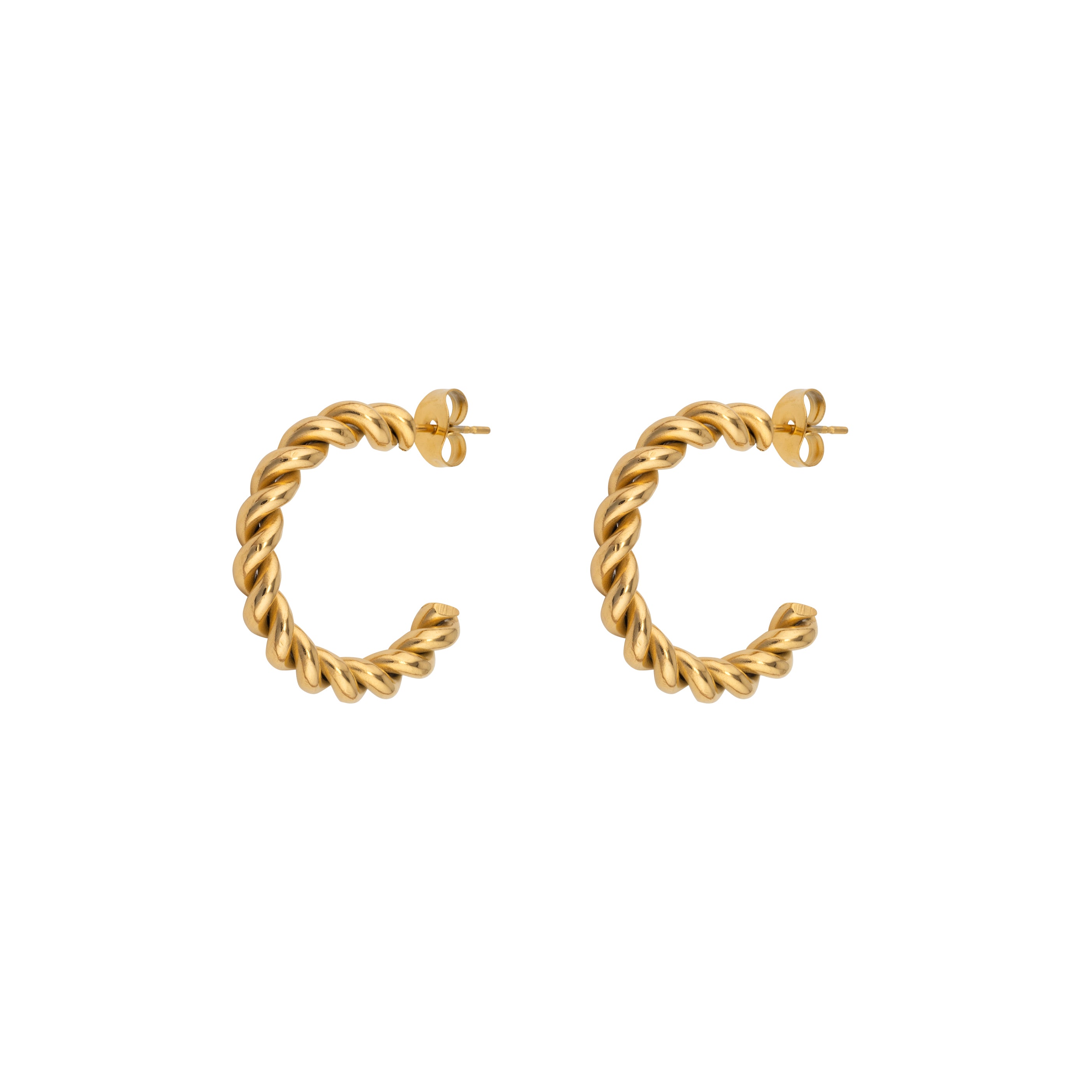 Twist Hoop Earrings - Gold 25mm