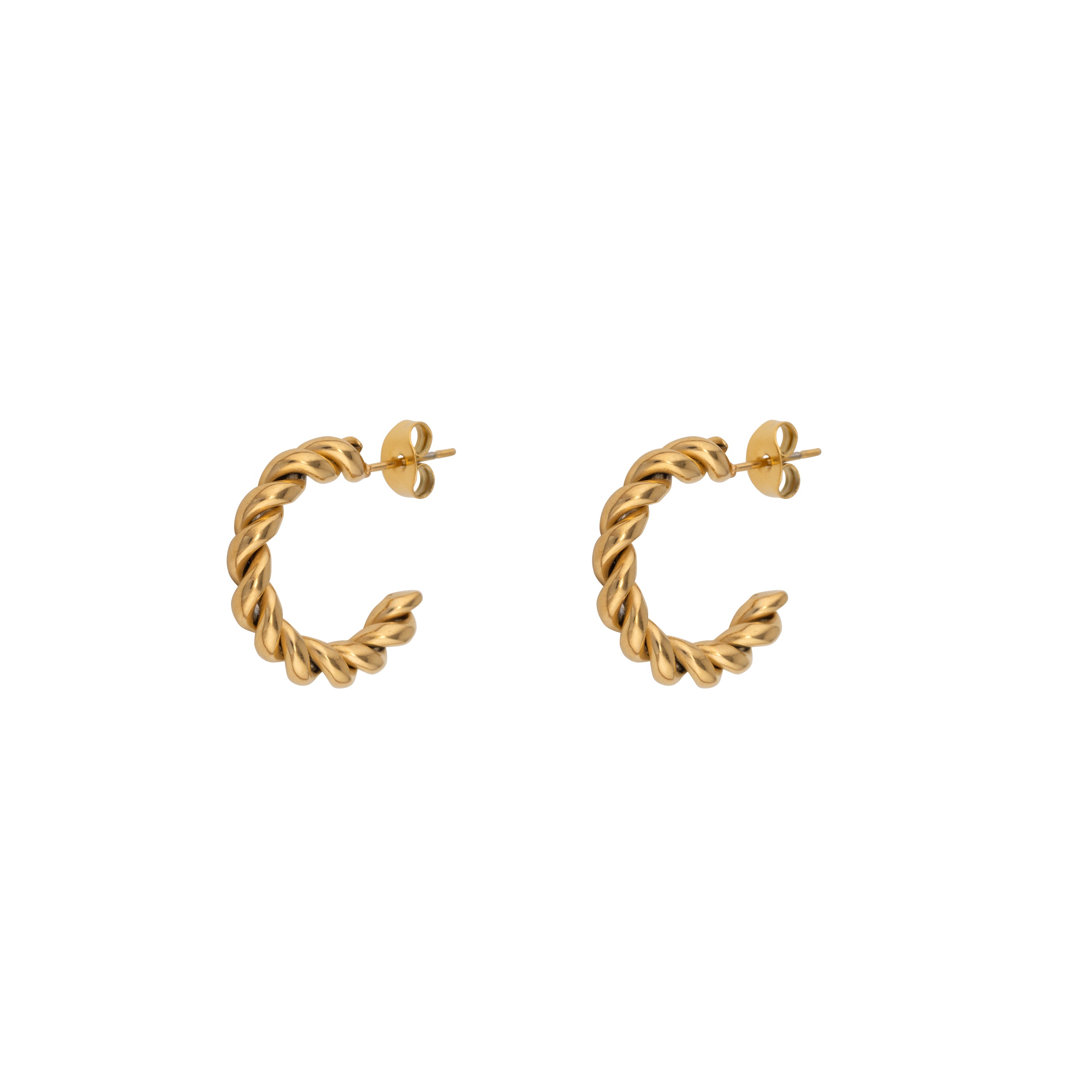 Twist Hoop Earrings - Gold 20mm