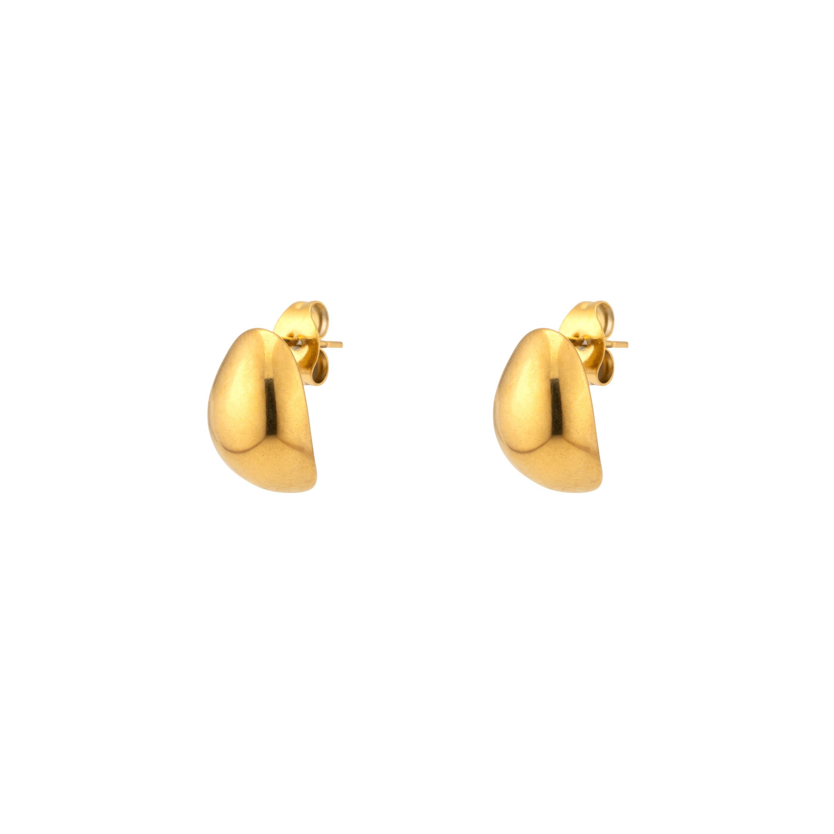 Huggie Stud Earrings - Gold