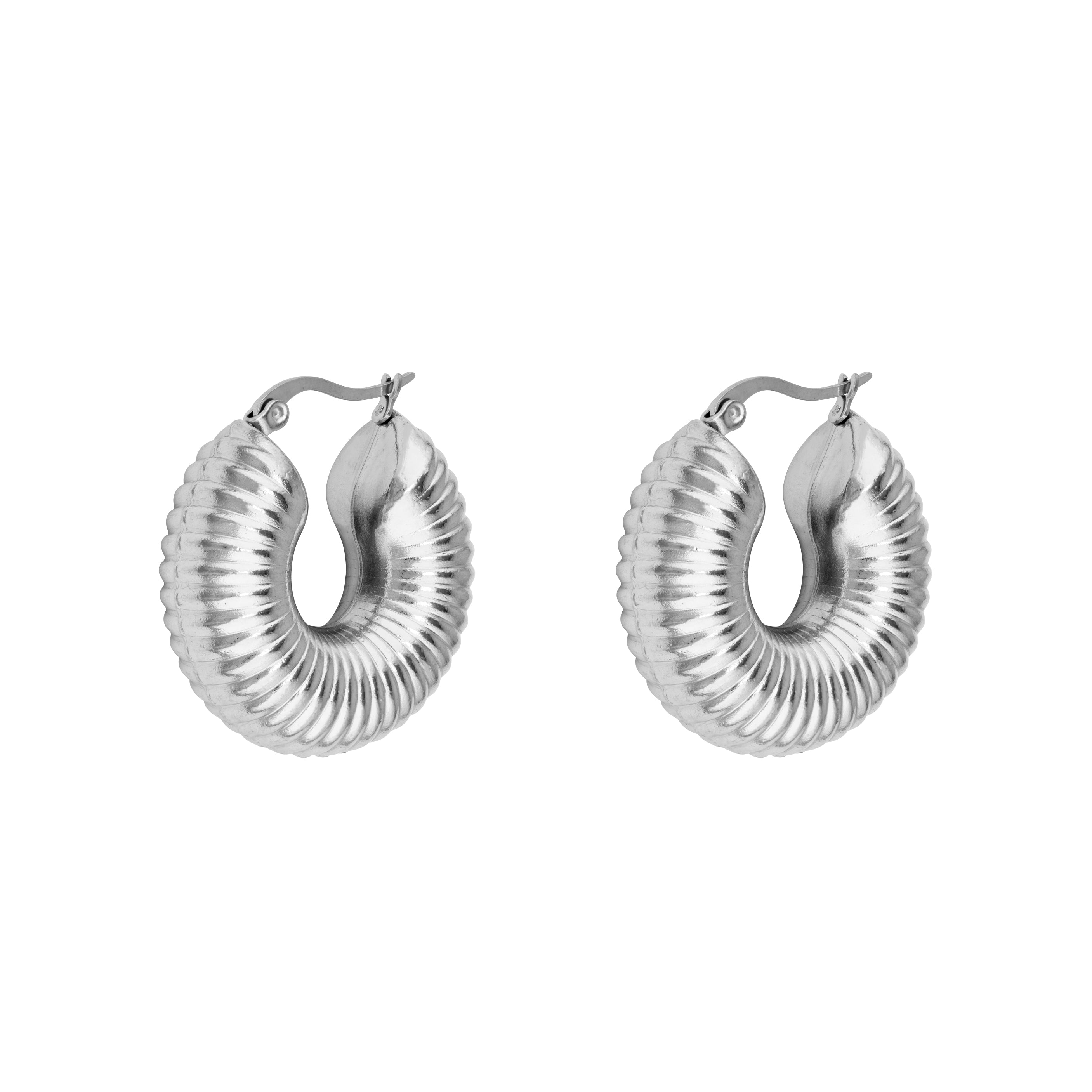 Annette Hoop Earrings - Silver