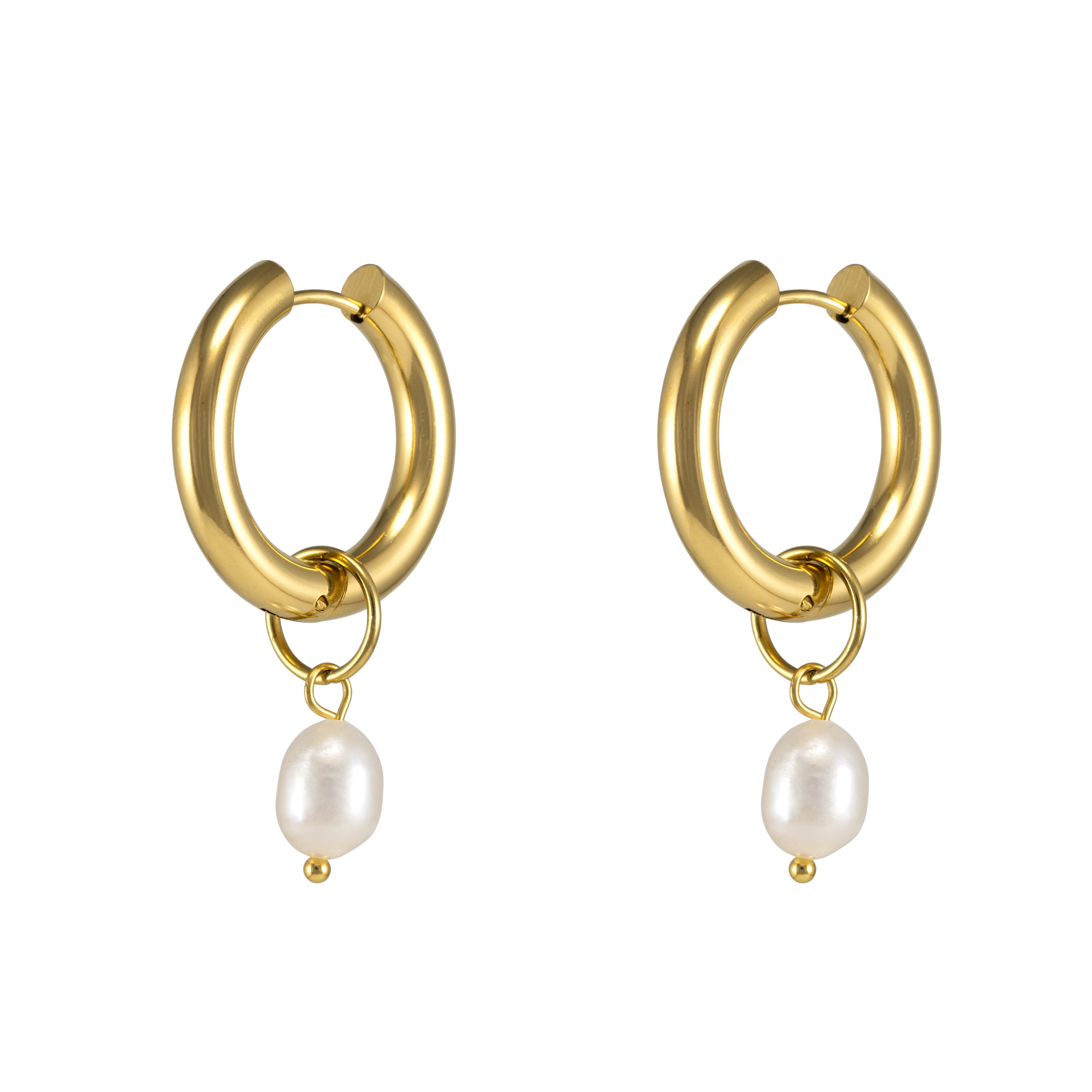 Celine Pearl Hoop Earrings