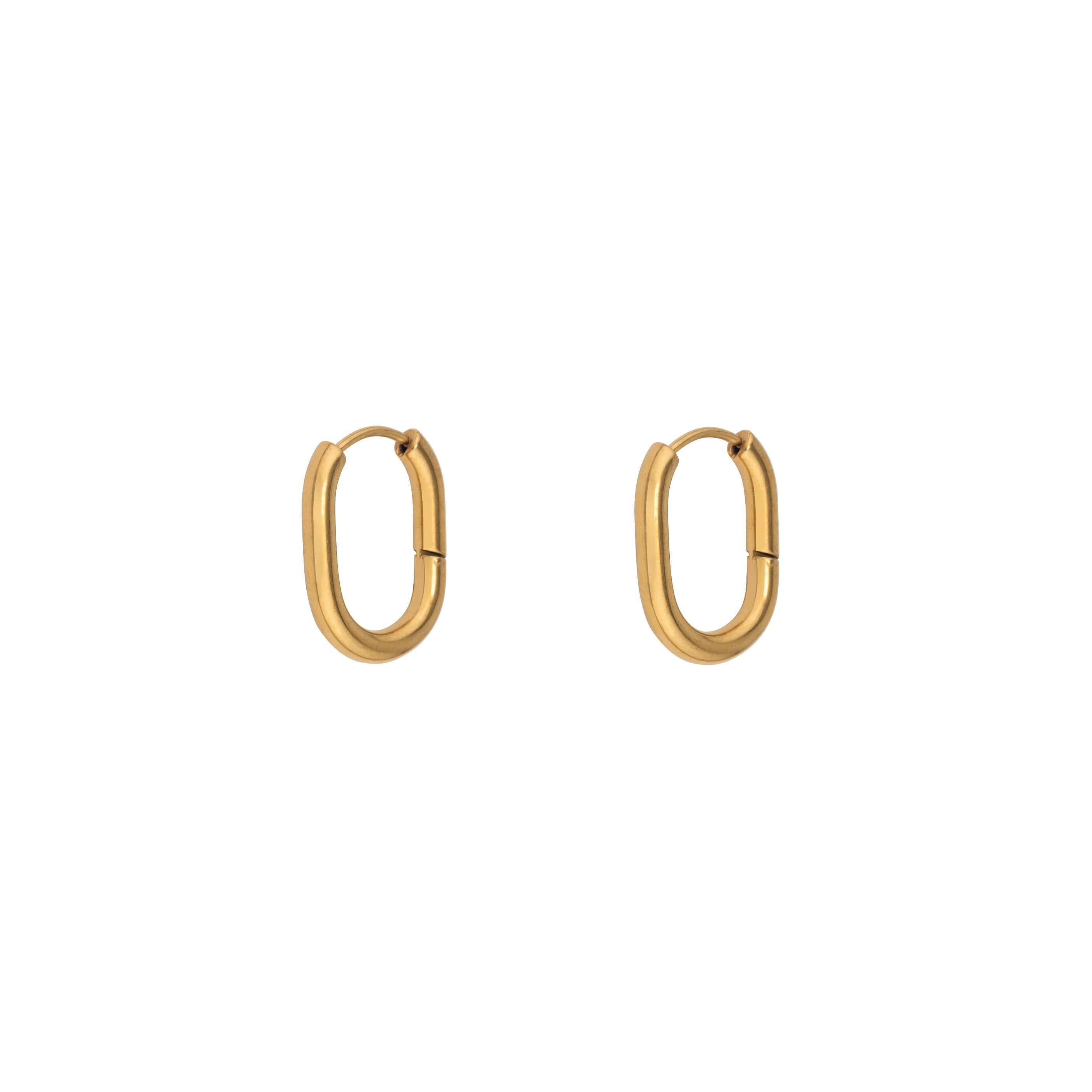 Oval Hoop Earrings - Gold