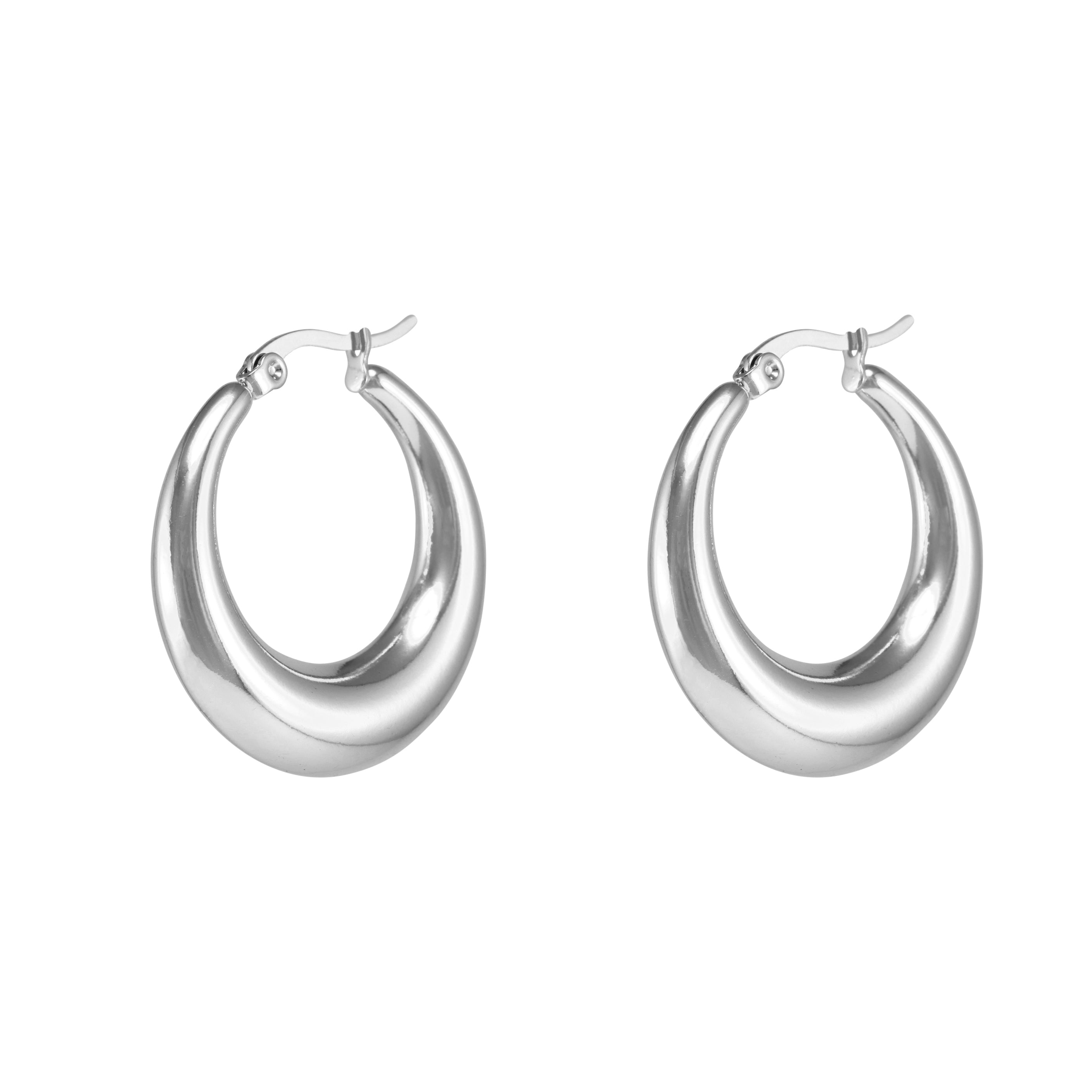 Esmerelda Hoop Earrings - Silver 30mm