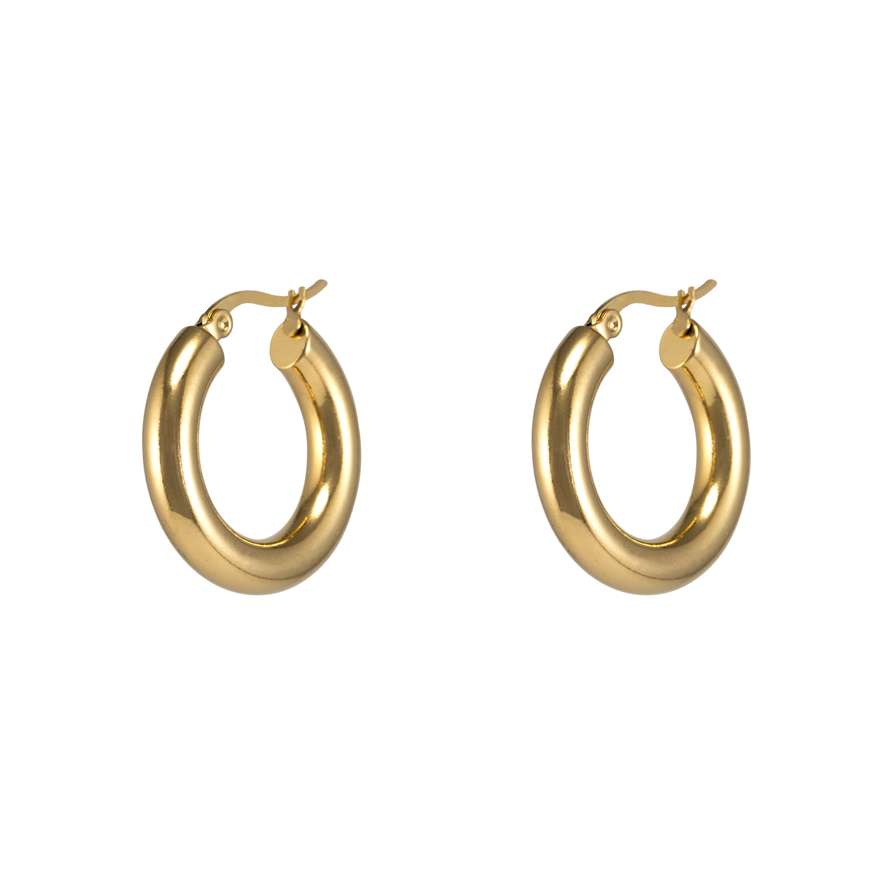 Rachel Hoop Earrings - Gold 25mm