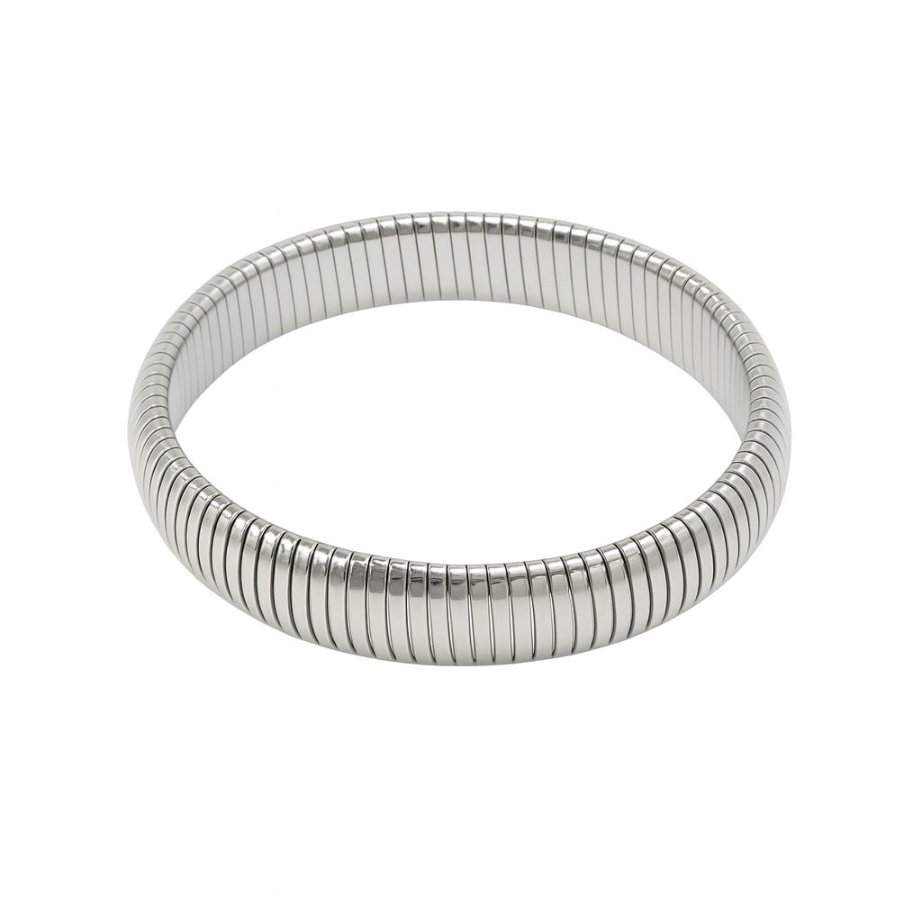 Hadley Stretch Bangle - Silver 12mm