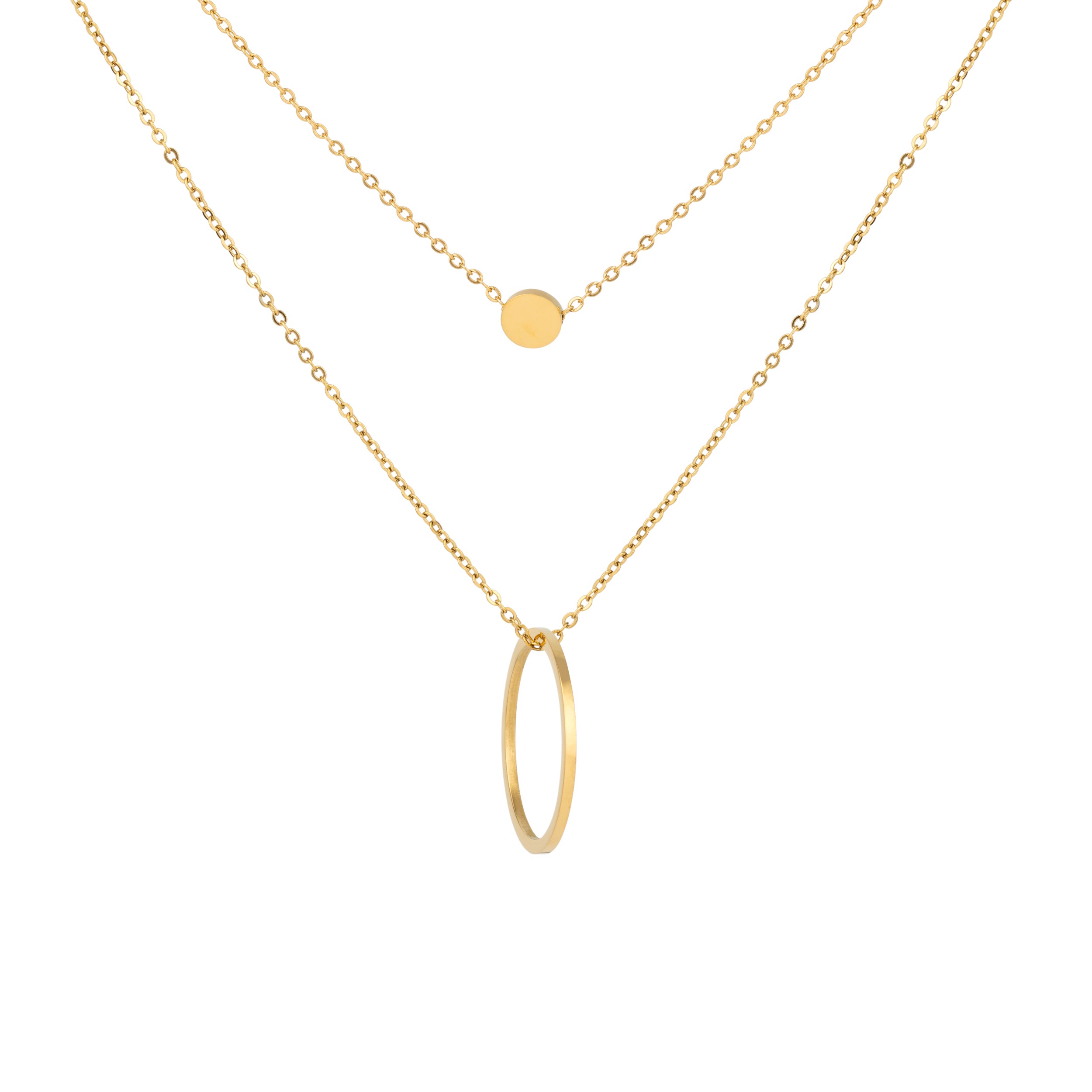 Dainty Double Circle Necklace