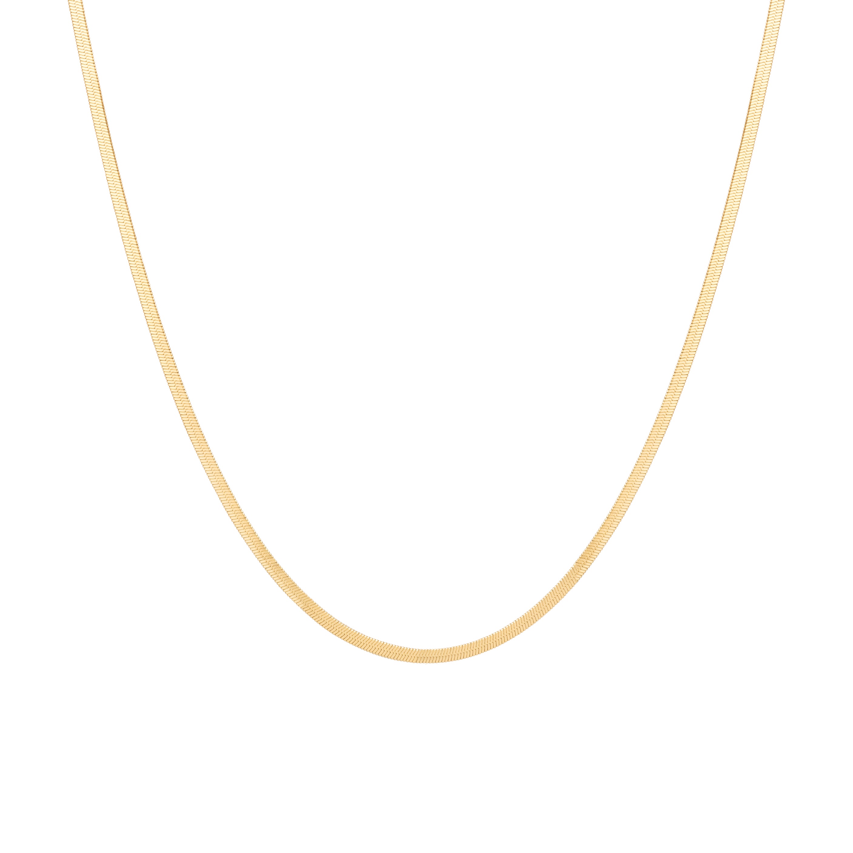 Herringbone Necklace - 2mm Gold