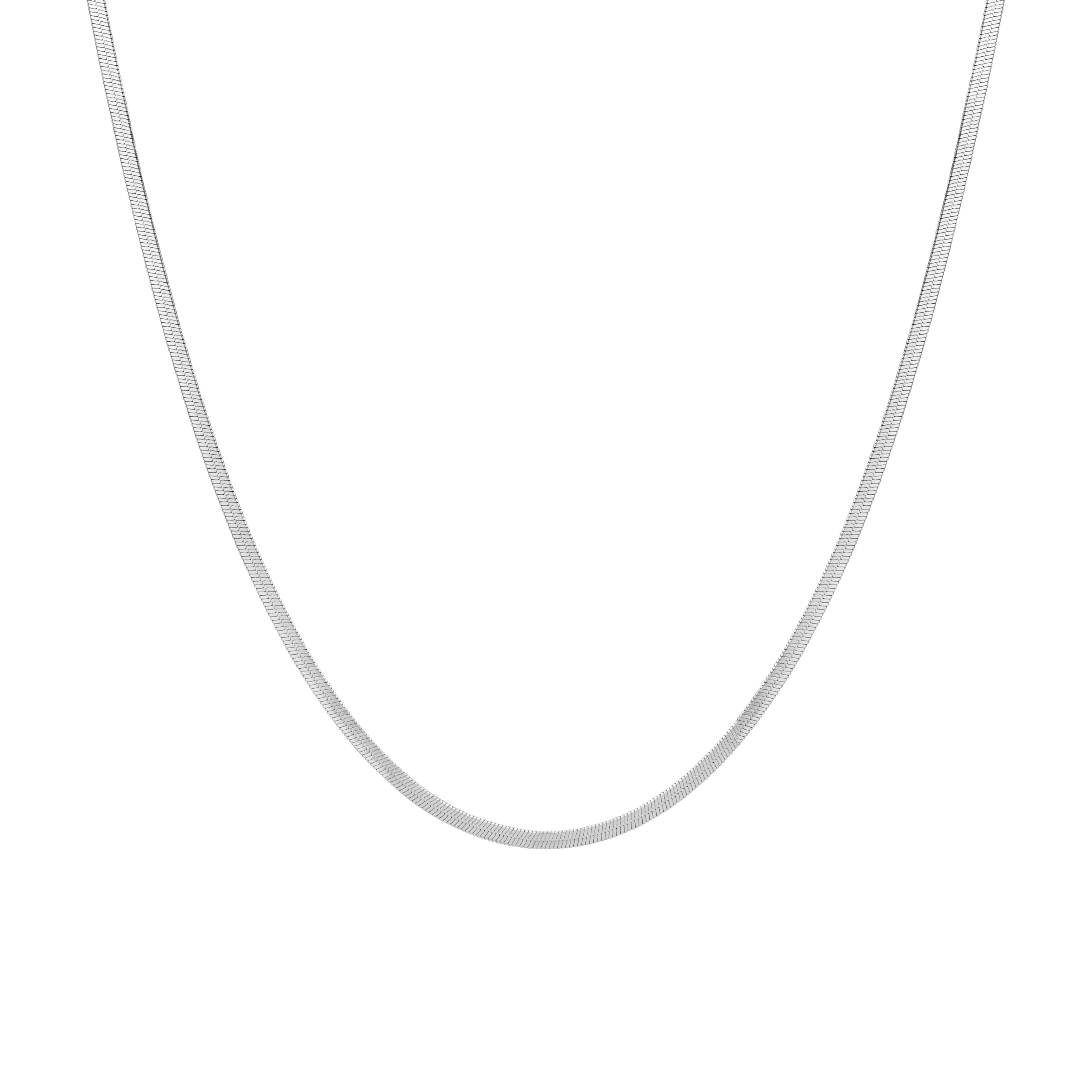 Herringbone Necklace - 2mm Silver